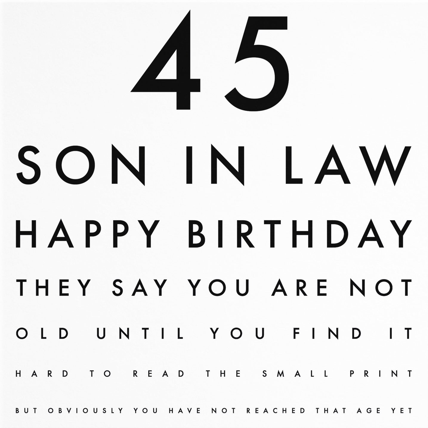 45th Son In Law Eye Sight Joke Birthday Card Letters - Default Title (B0947CZ2CQ)