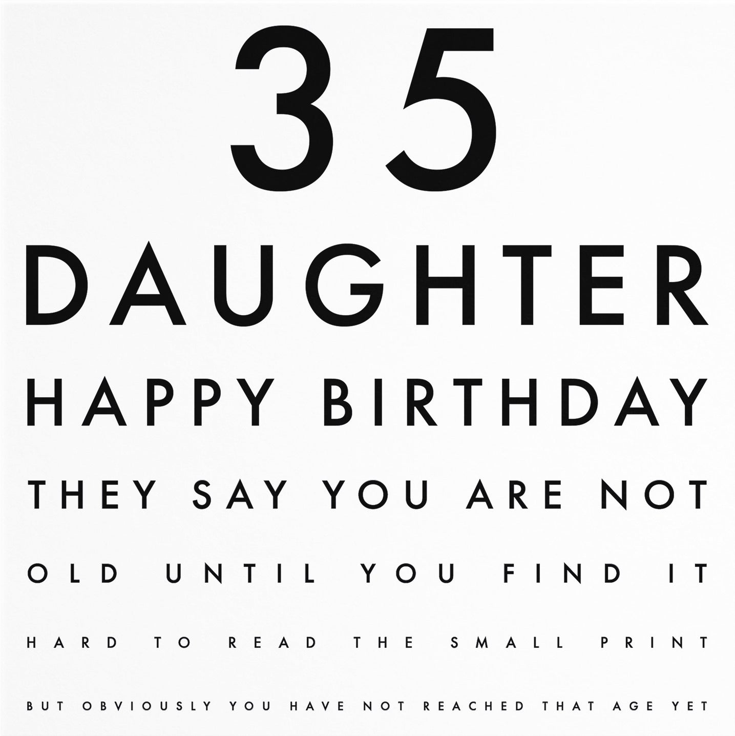 35th Daughter Eye Sight Joke Birthday Card Letters - Default Title (B0947D6QPT)