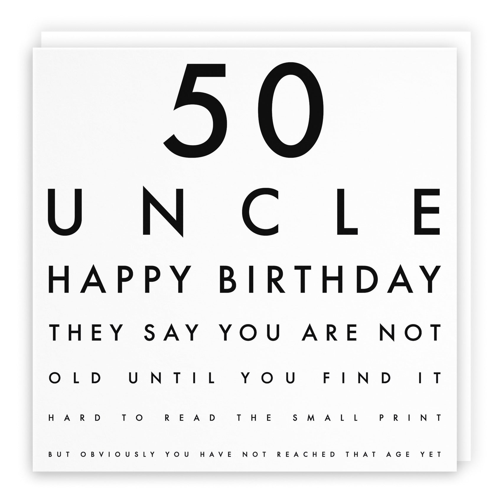 50th Uncle Eye Sight Joke Birthday Card Letters - Default Title (B0947D7DXR)