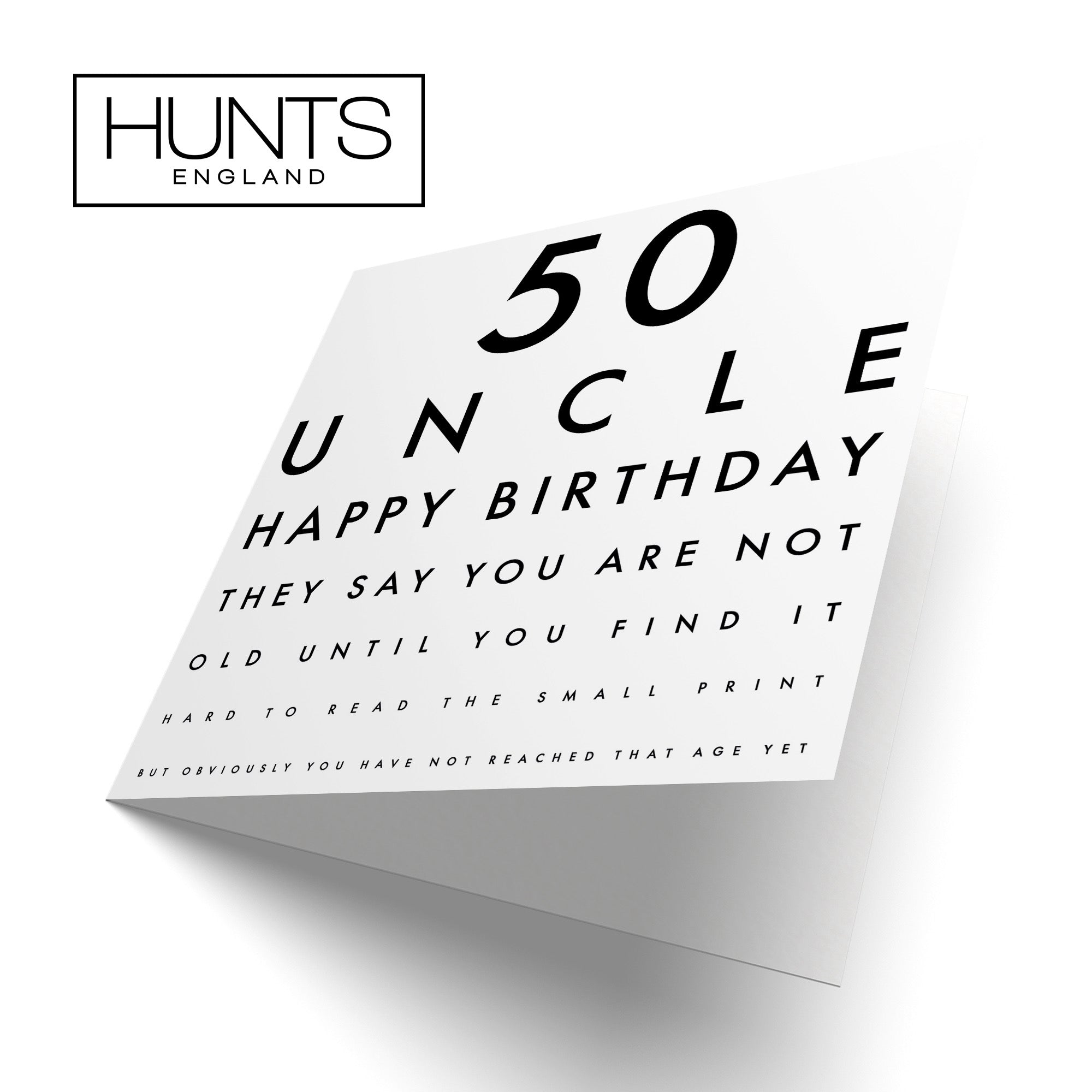 50th Uncle Eye Sight Joke Birthday Card Letters - Default Title (B0947D7DXR)