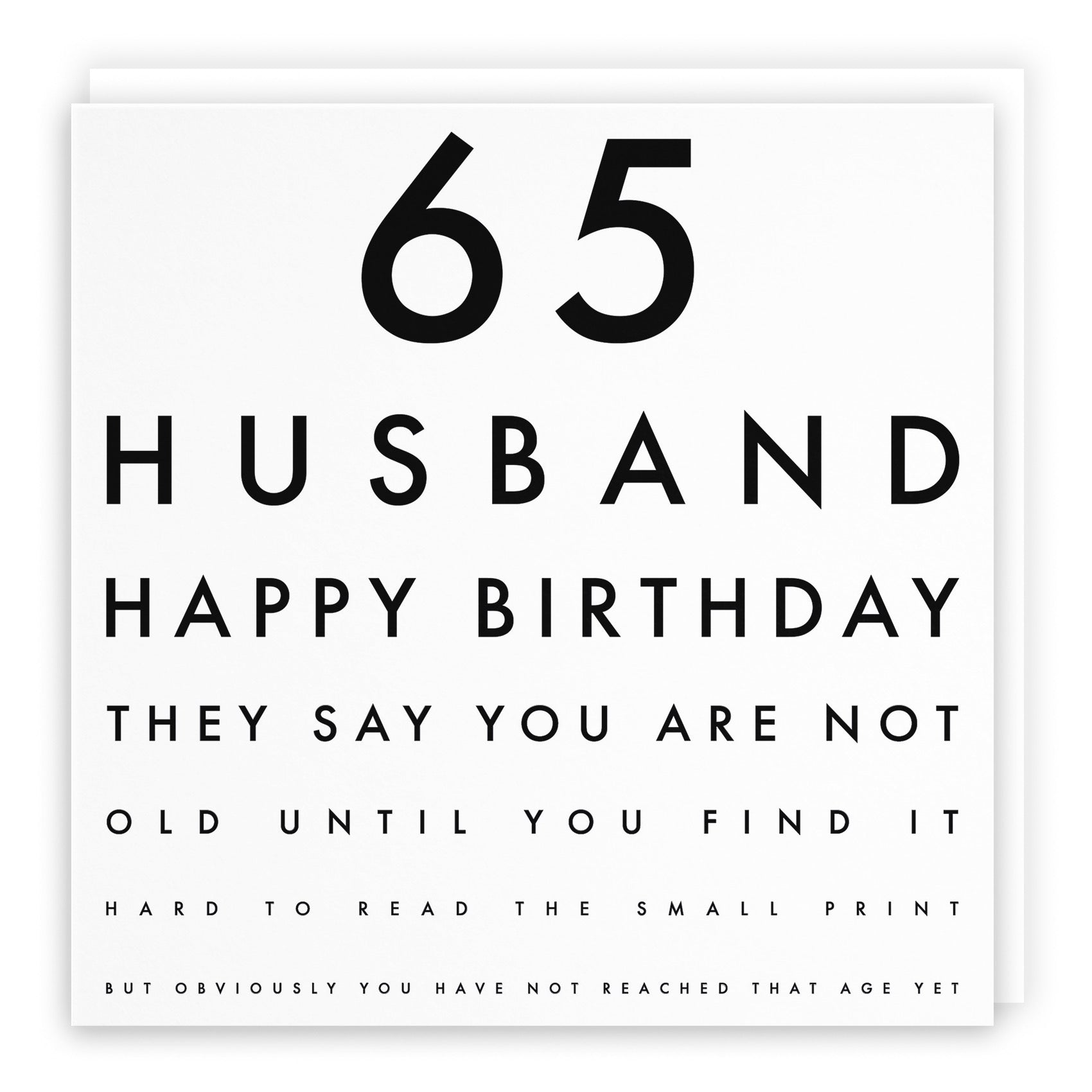 65th Husband Eye Sight Joke Birthday Card Letters - Default Title (B0947DCR7M)