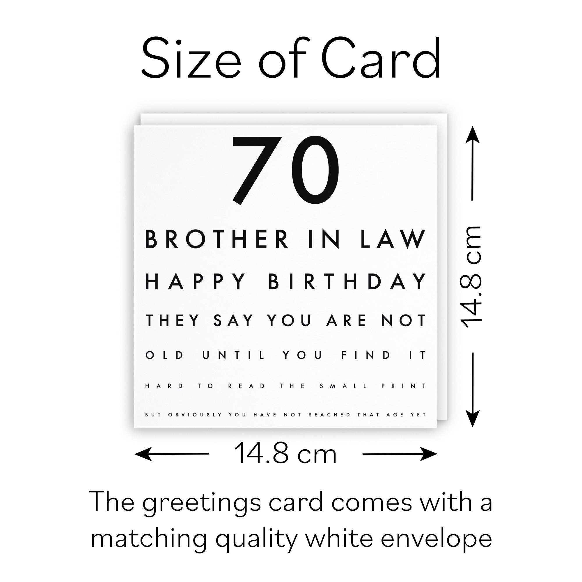 70th Brother In Law Eye Sight Joke Birthday Card Letters - Default Title (B0947DF4WT)