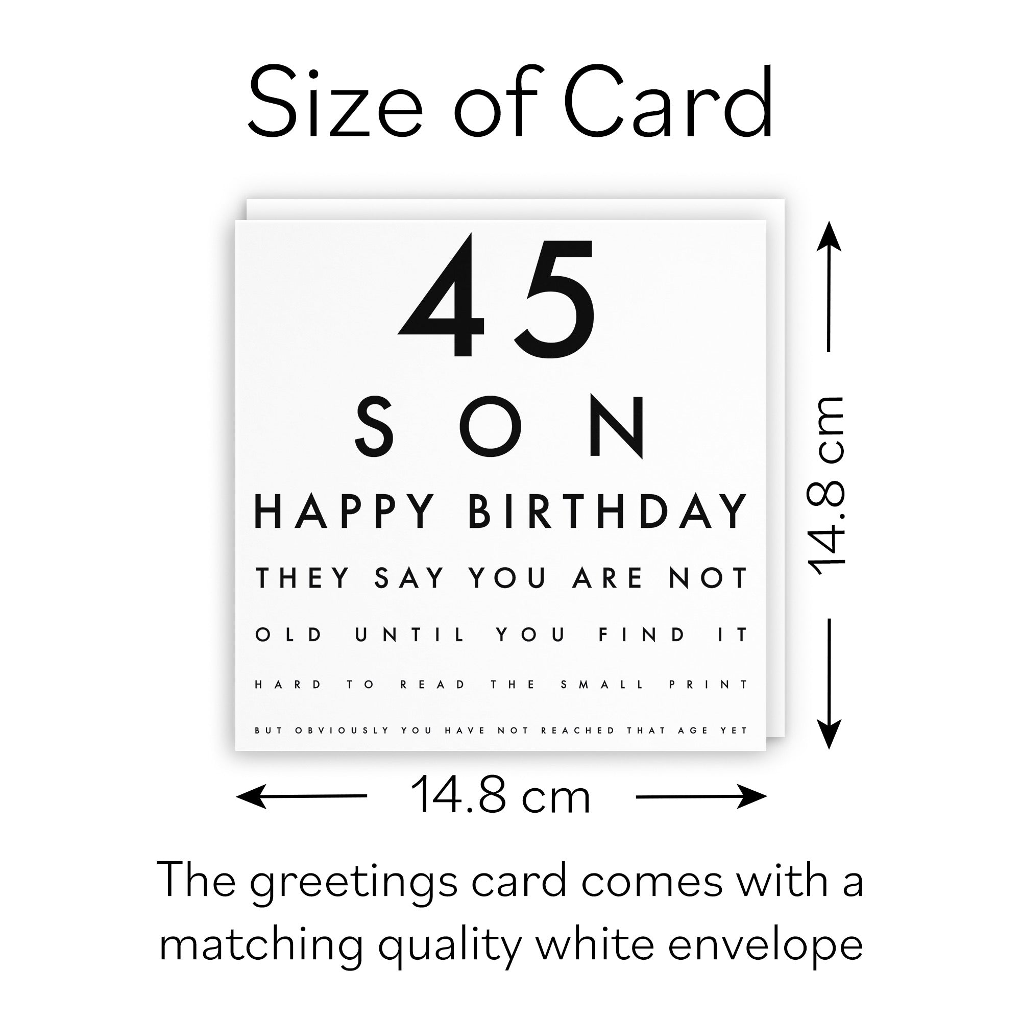 45th Son Eye Sight Joke Birthday Card Letters - Default Title (B0947FJML9)