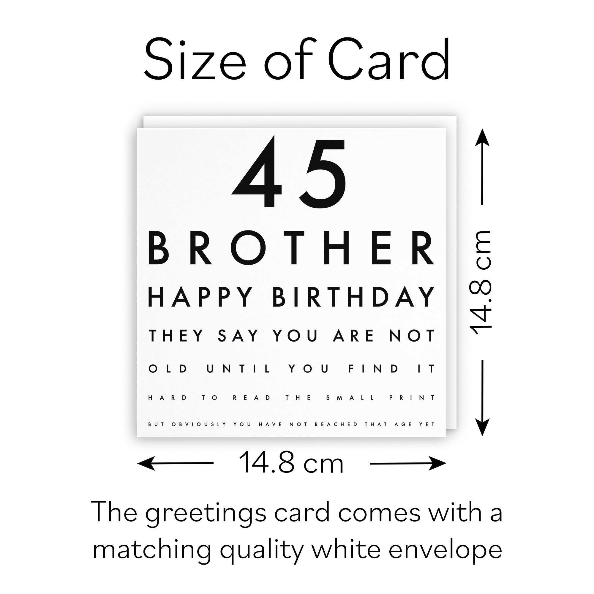 45th Brother Eye Sight Joke Birthday Card Letters - Default Title (B0947N4BN7)