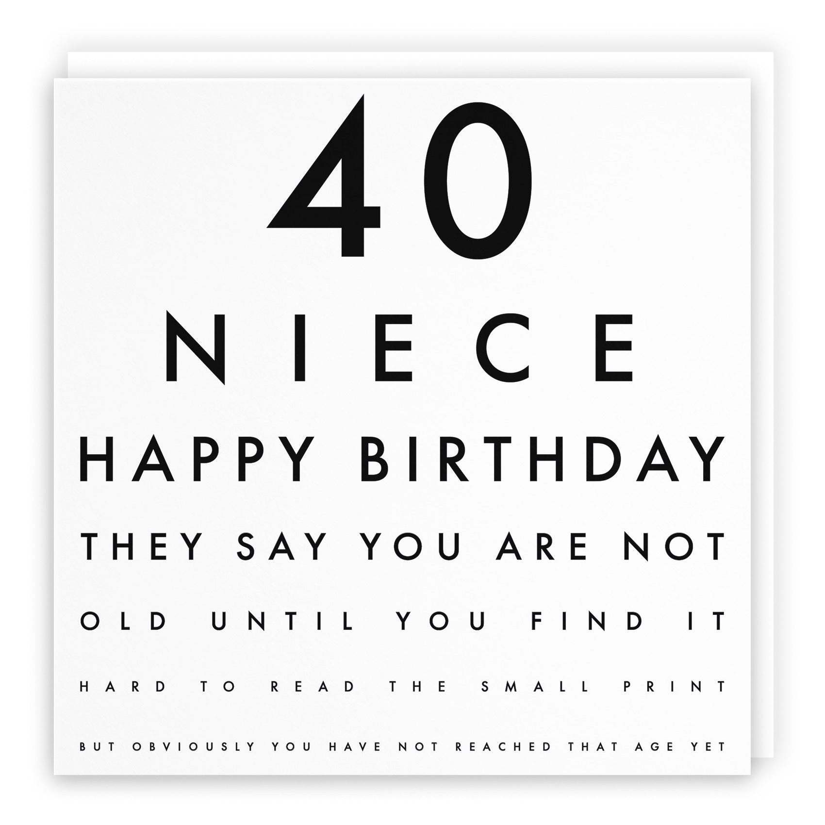 40th Niece Eye Sight Joke Birthday Card Letters - Default Title (B0947PNTRJ)