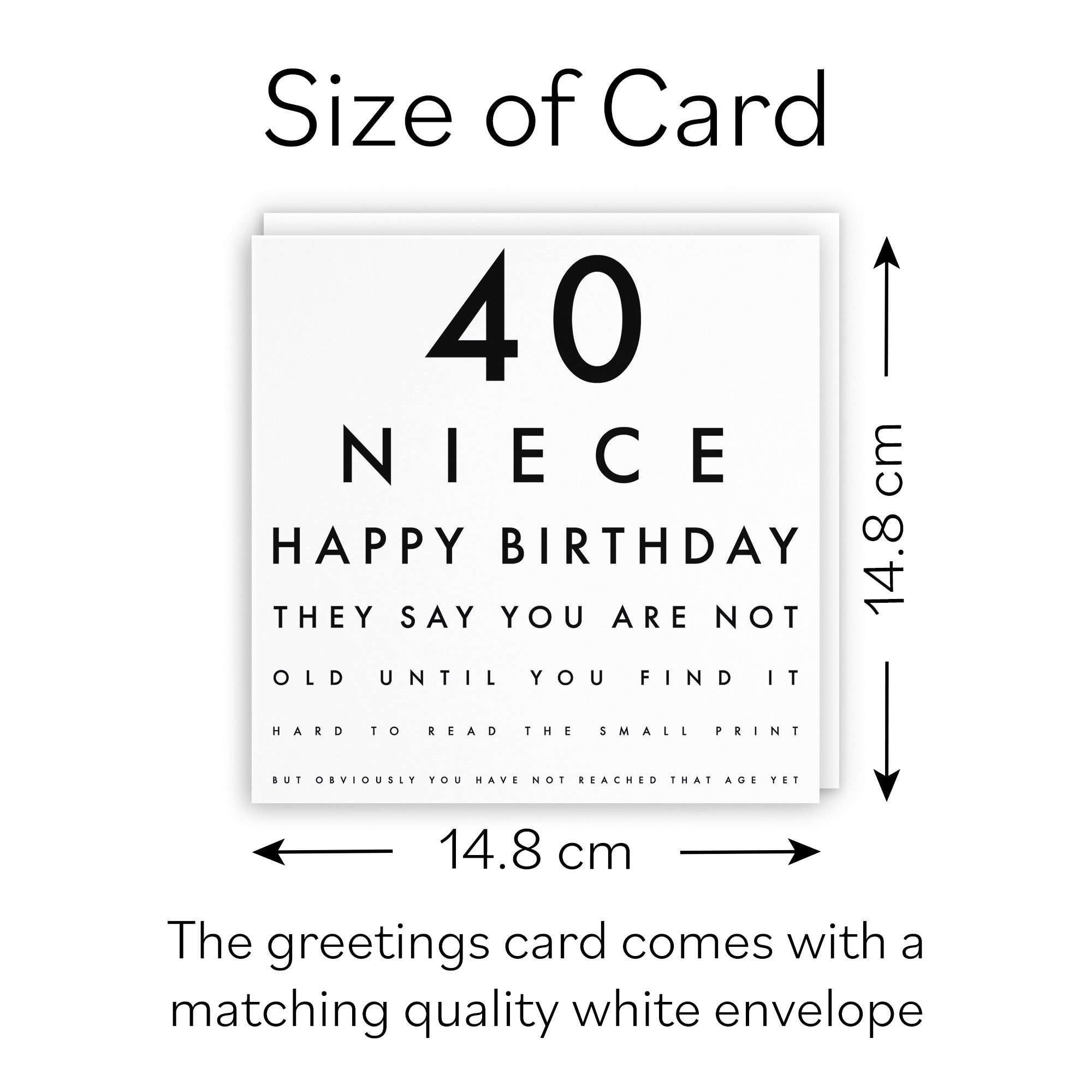 40th Niece Eye Sight Joke Birthday Card Letters - Default Title (B0947PNTRJ)