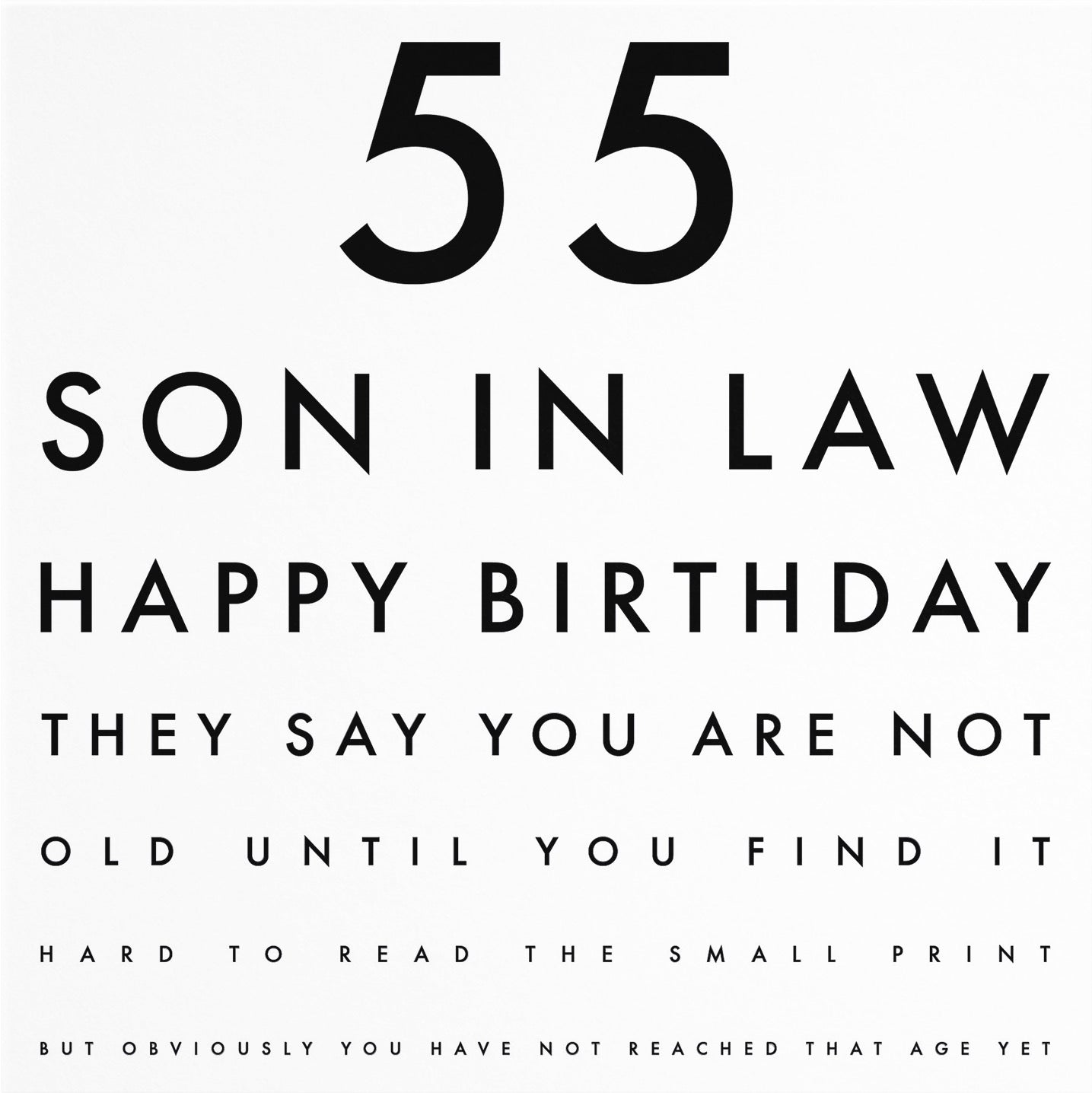 55th Son In Law Eye Sight Joke Birthday Card Letters - Default Title (B0947PQ2XT)