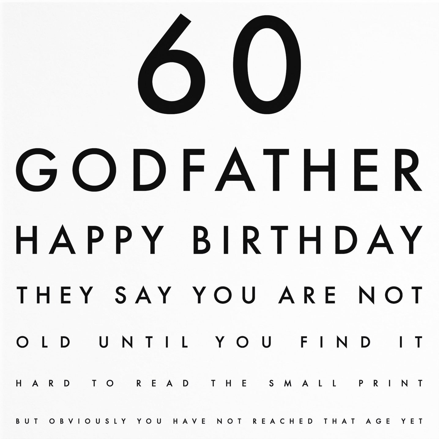 60th Godfather Eye Sight Joke Birthday Card Letters - Default Title (B0947PR38Z)