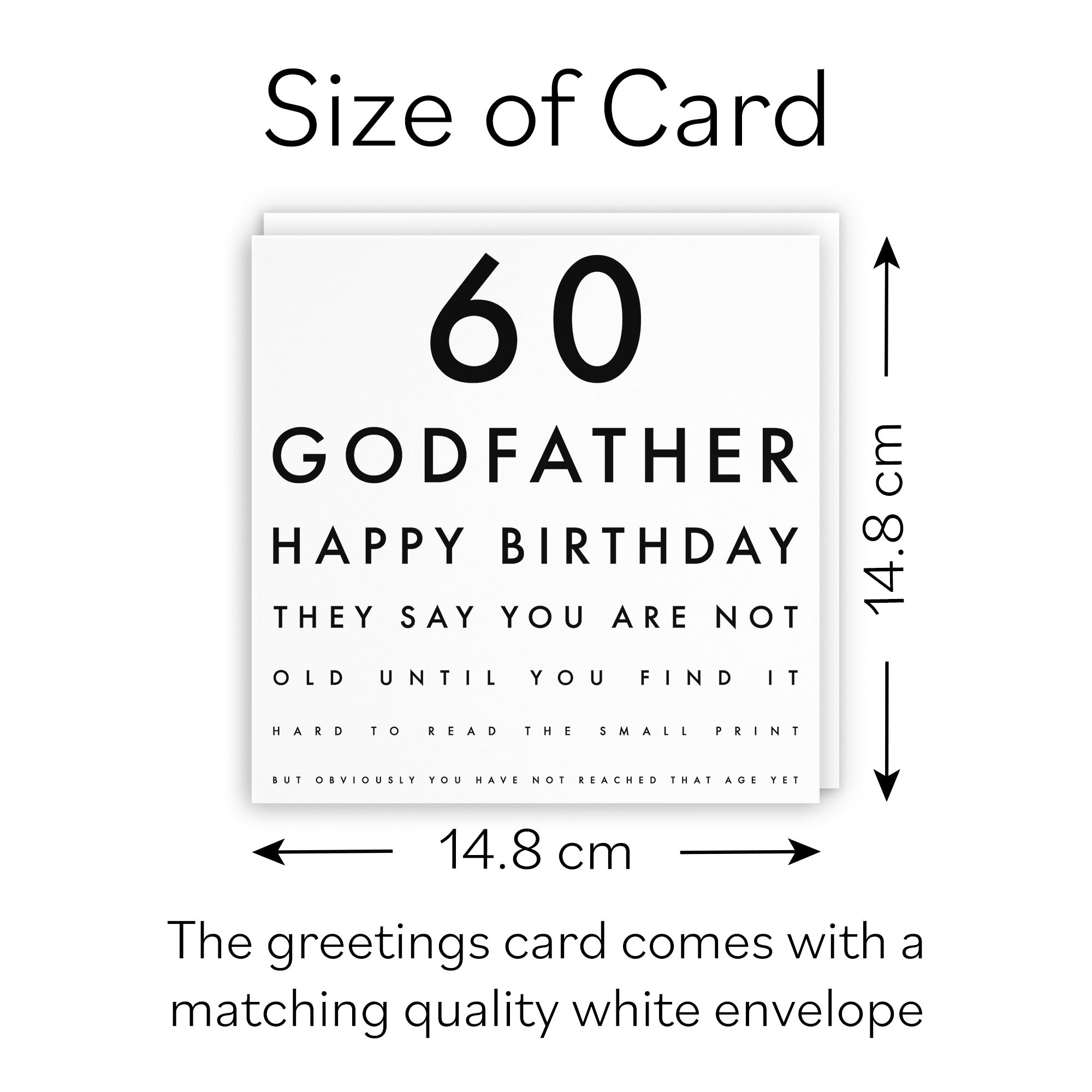 60th Godfather Eye Sight Joke Birthday Card Letters - Default Title (B0947PR38Z)