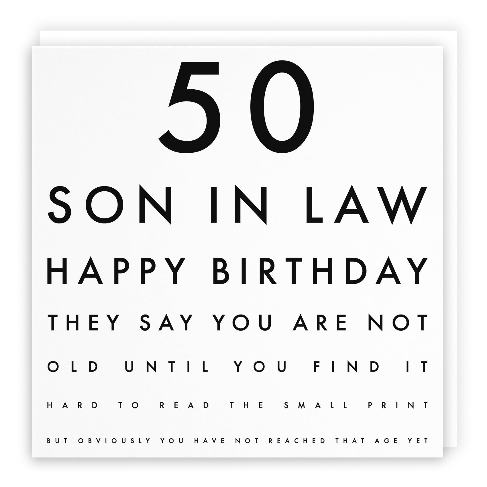 50th Son In Law Eye Sight Joke Birthday Card Letters - Default Title (B0947RQ9D2)