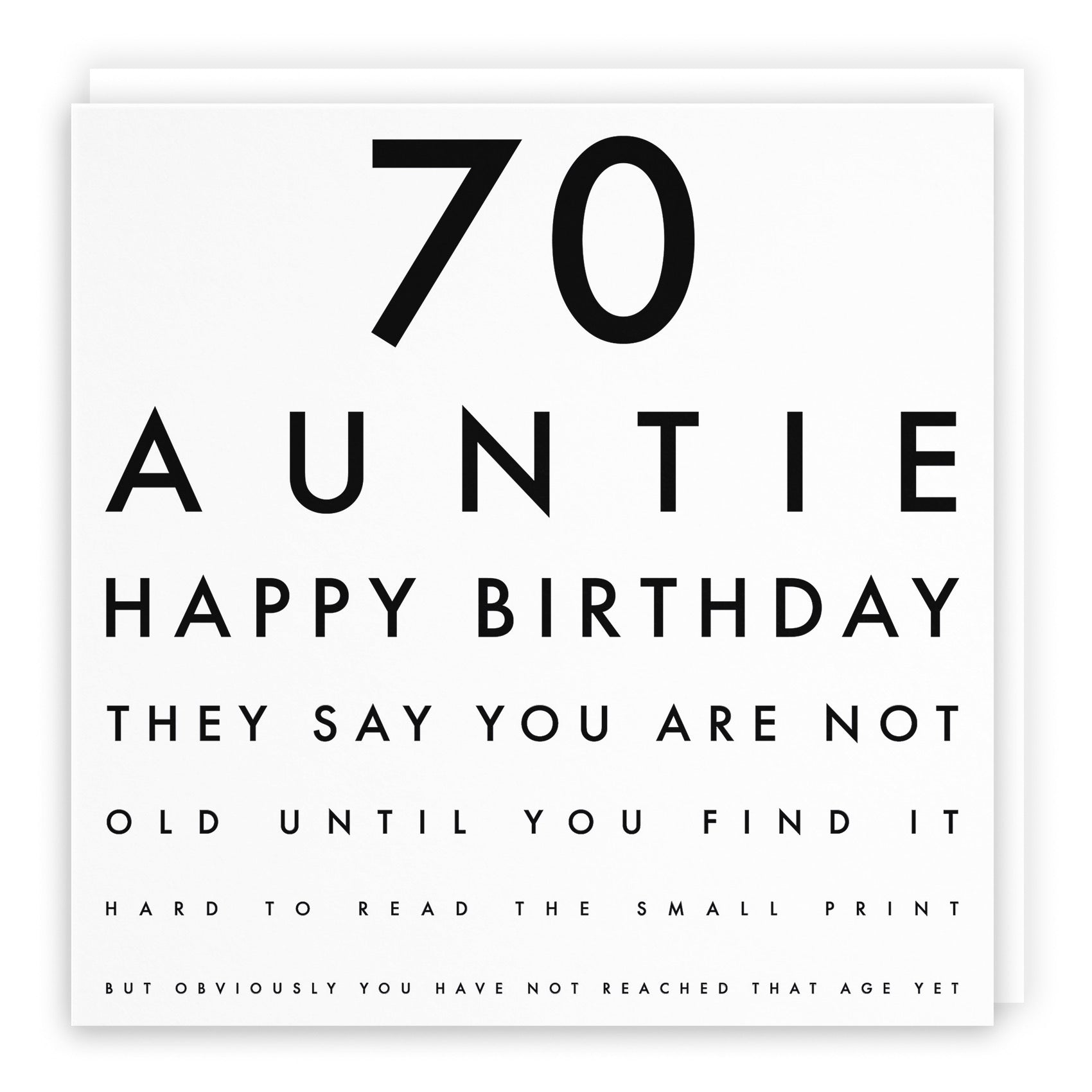 70th Auntie Eye Sight Joke Birthday Card Letters - Default Title (B0947RSX3F)