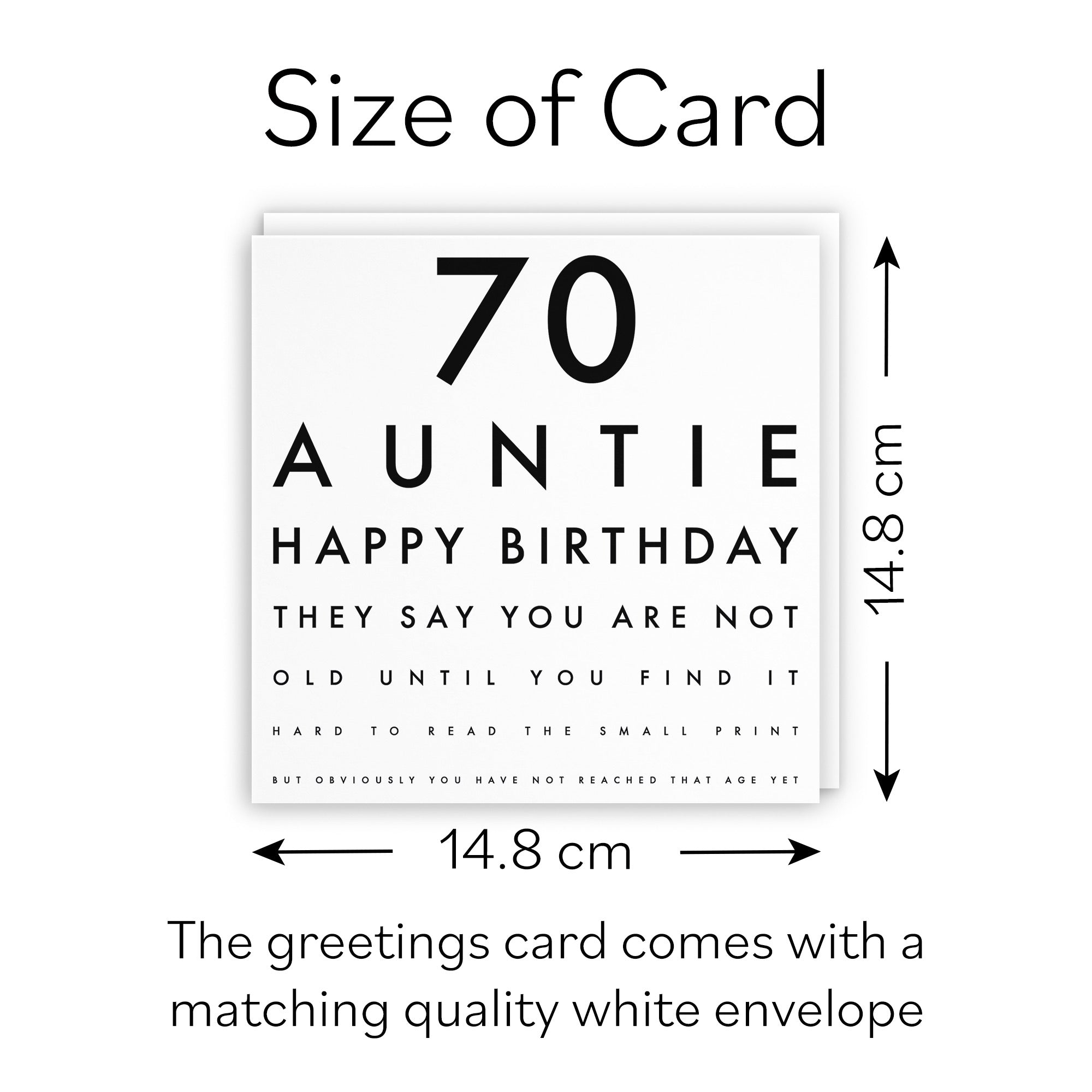 70th Auntie Eye Sight Joke Birthday Card Letters - Default Title (B0947RSX3F)