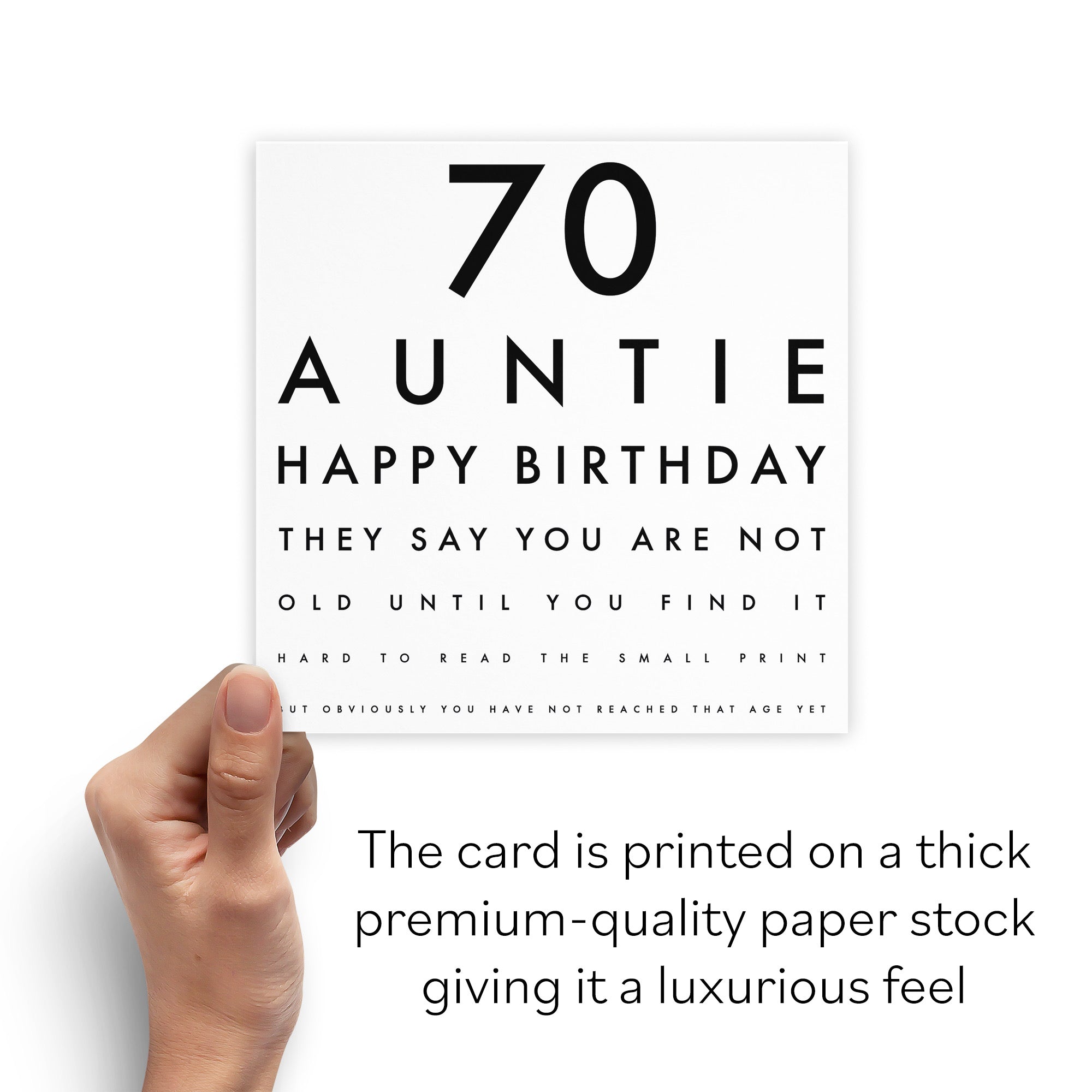 70th Auntie Eye Sight Joke Birthday Card Letters - Default Title (B0947RSX3F)