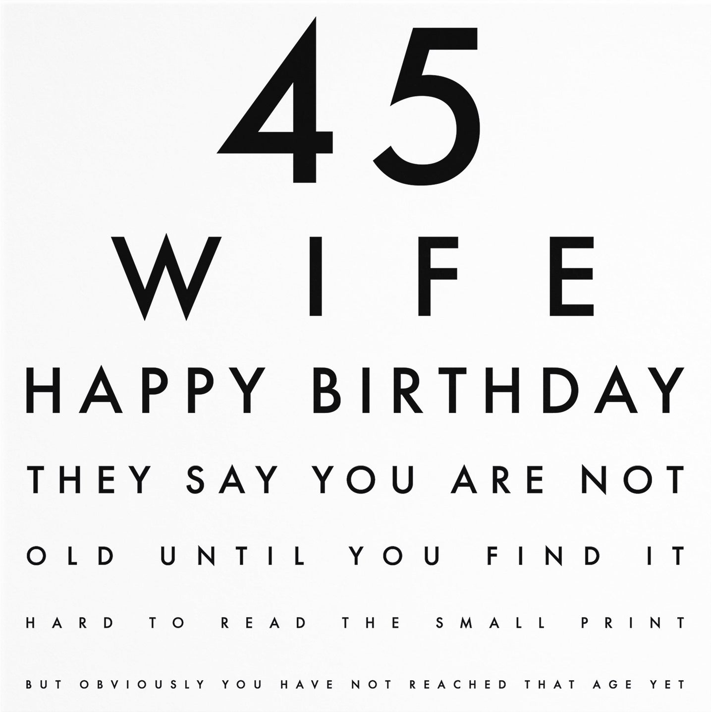 45th Wife Eye Sight Joke Birthday Card Letters - Default Title (B0947RVGDW)