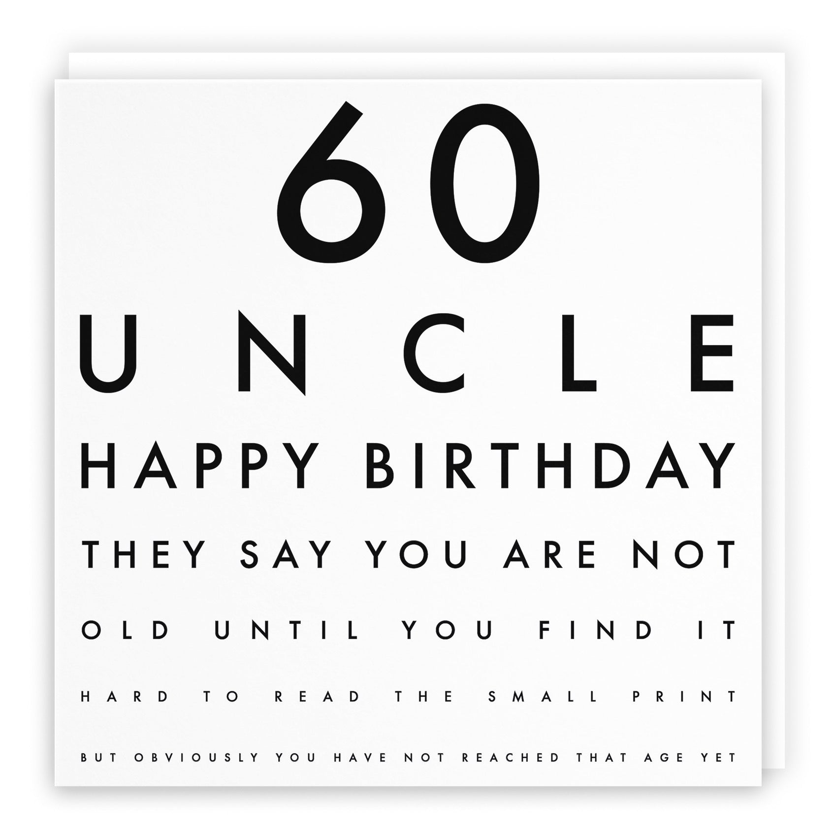 60th Uncle Eye Sight Joke Birthday Card Letters - Default Title (B0947TDGH4)