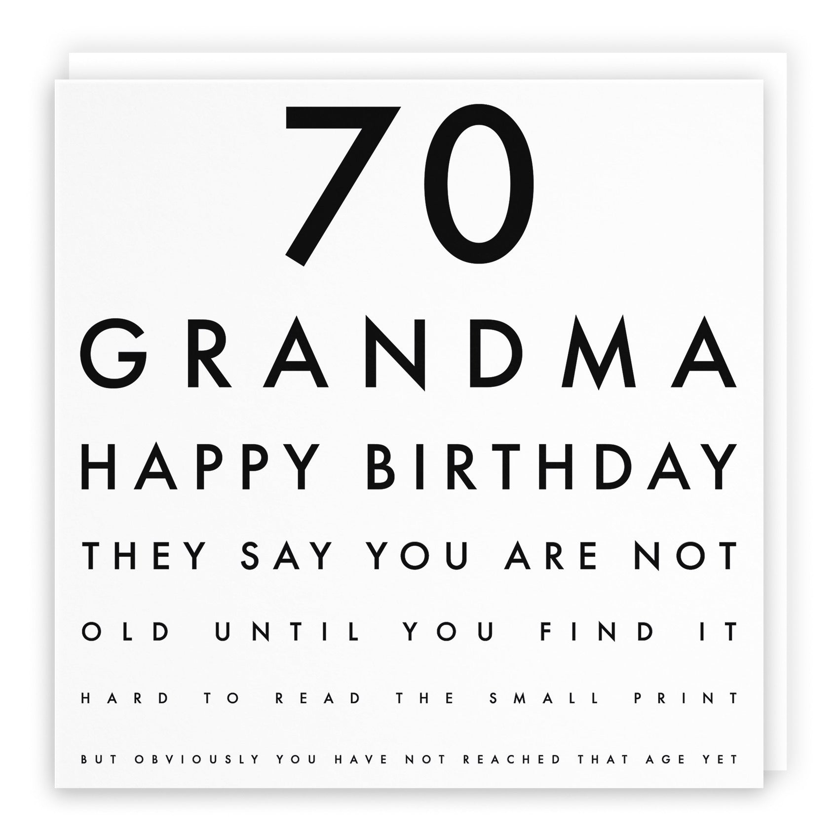 70th Grandma Eye Sight Joke Birthday Card Letters - Default Title (B0947THKYT)