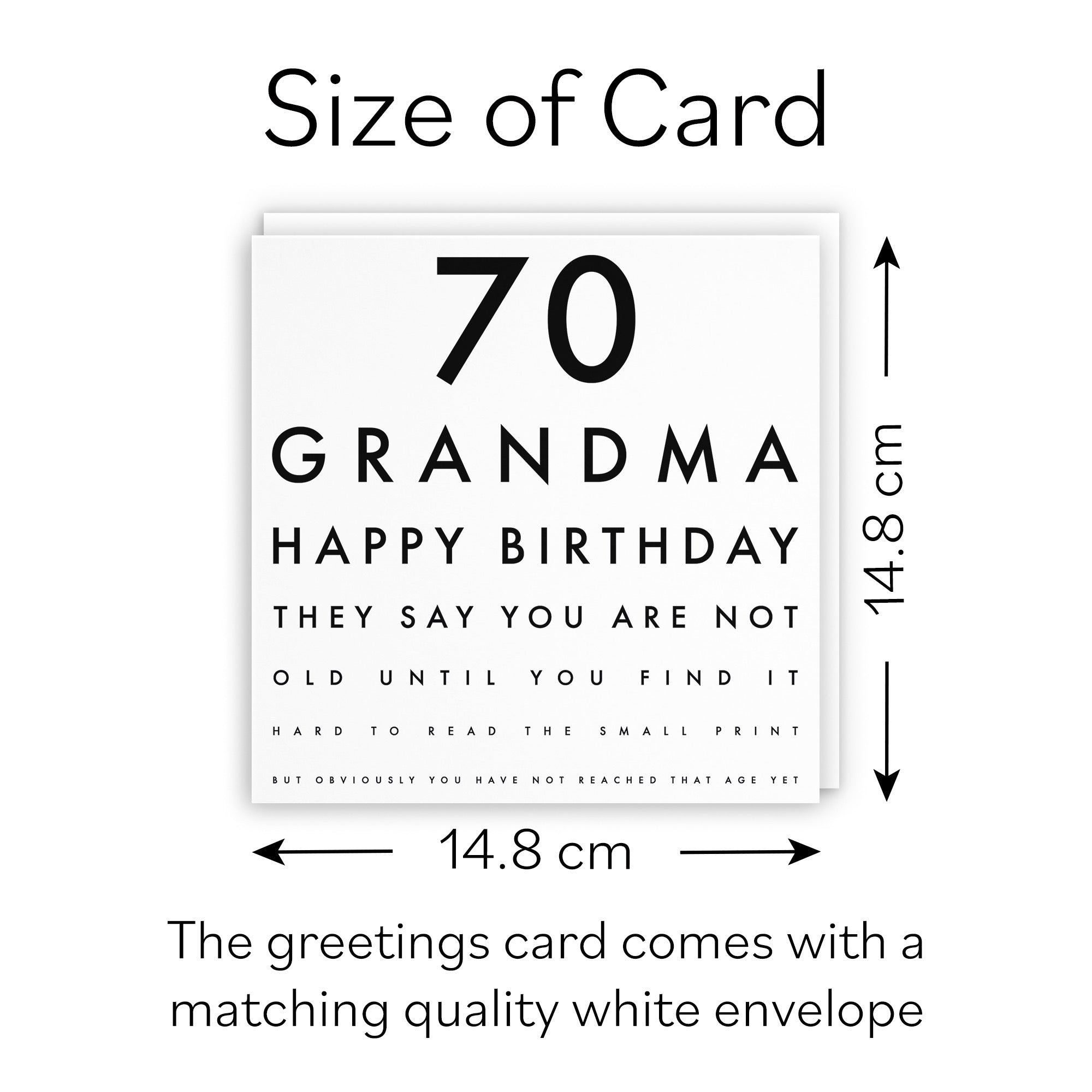 70th Grandma Eye Sight Joke Birthday Card Letters - Default Title (B0947THKYT)