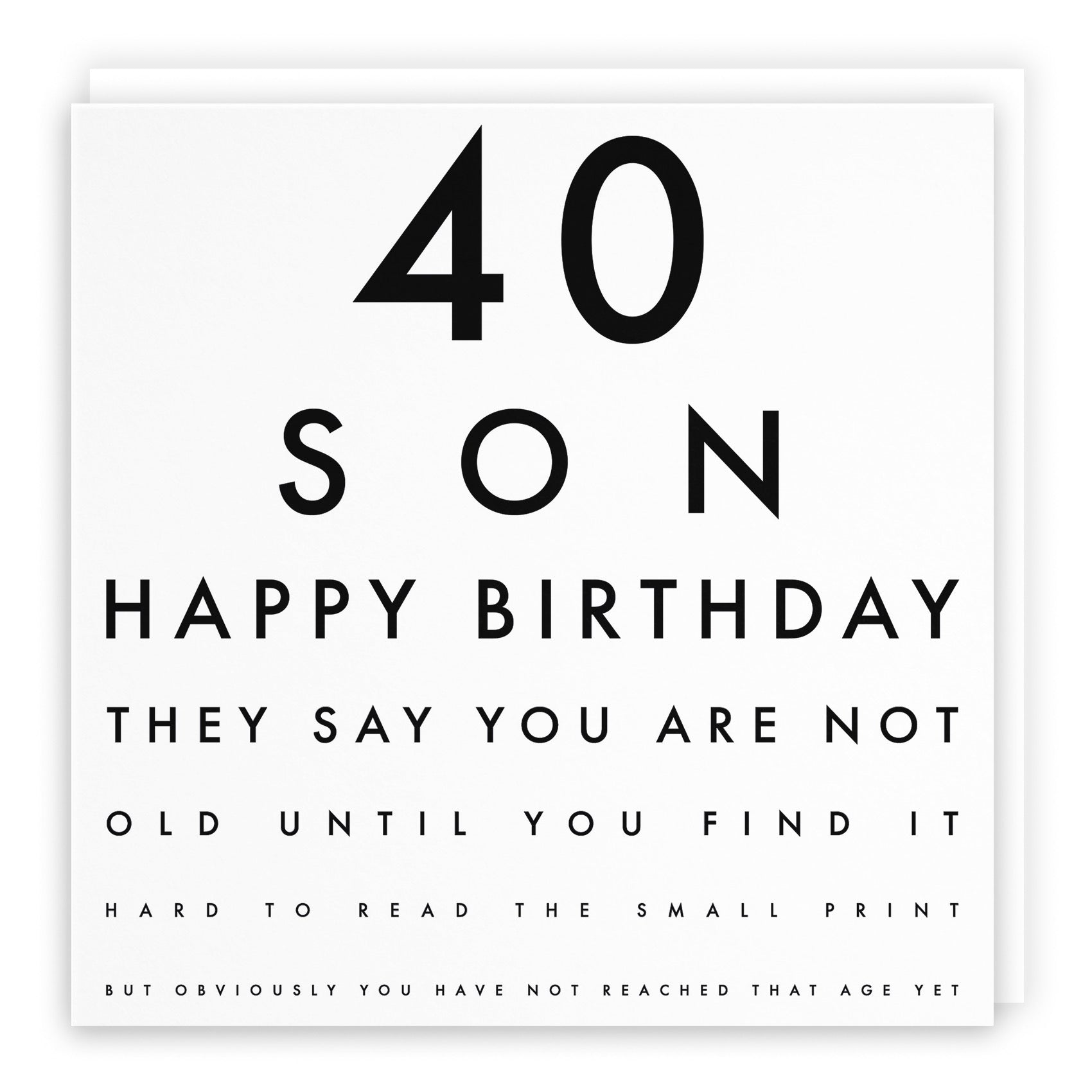 40th Son Eye Sight Joke Birthday Card Letters - Default Title (B0947TPZY3)