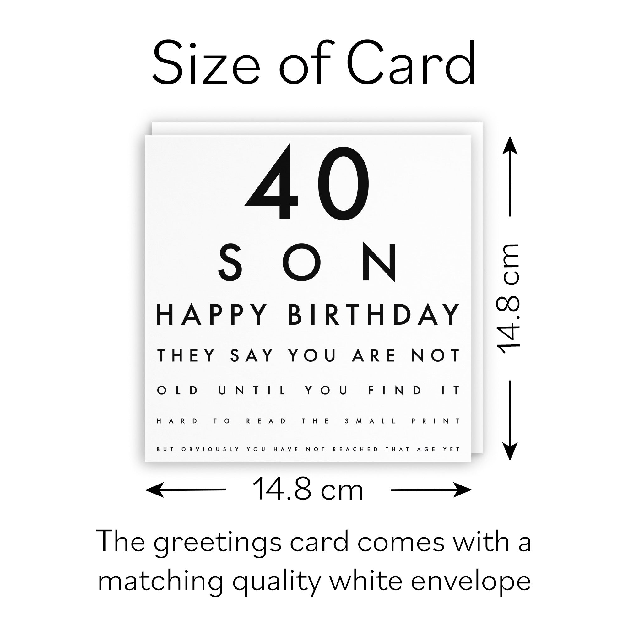 40th Son Eye Sight Joke Birthday Card Letters - Default Title (B0947TPZY3)