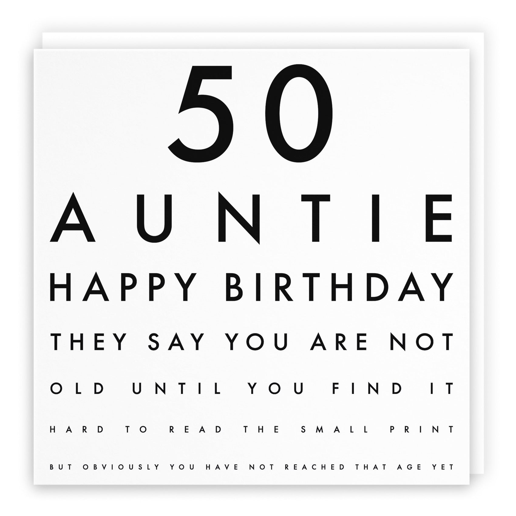 50th Auntie Eye Sight Joke Birthday Card Letters - Default Title (B0947W6RF8)