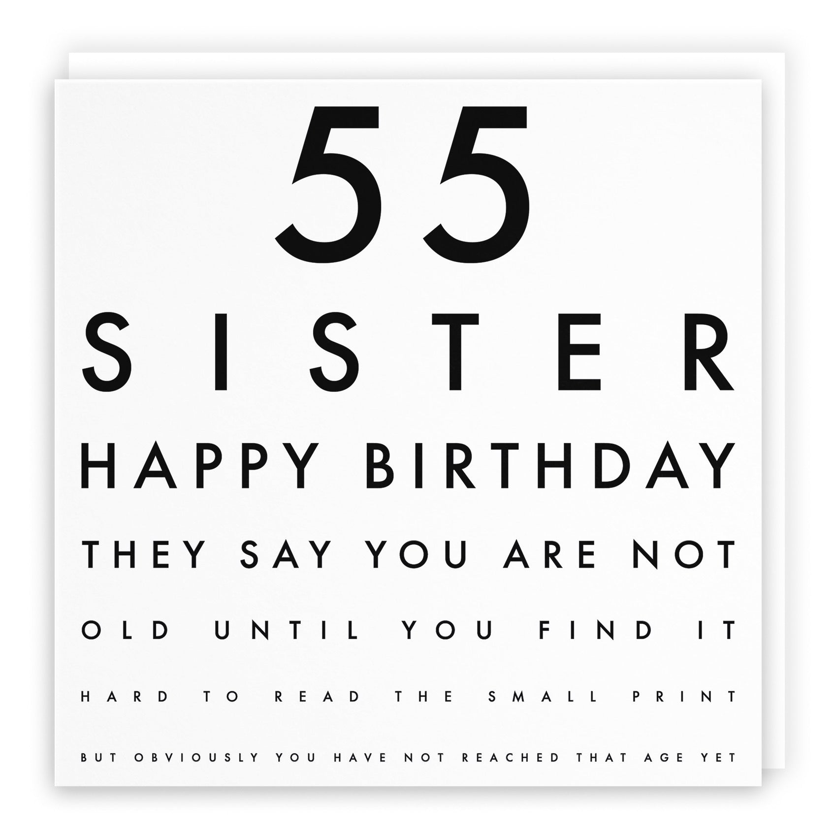 55th Sister Eye Sight Joke Birthday Card Letters - Default Title (B0947W8VZJ)