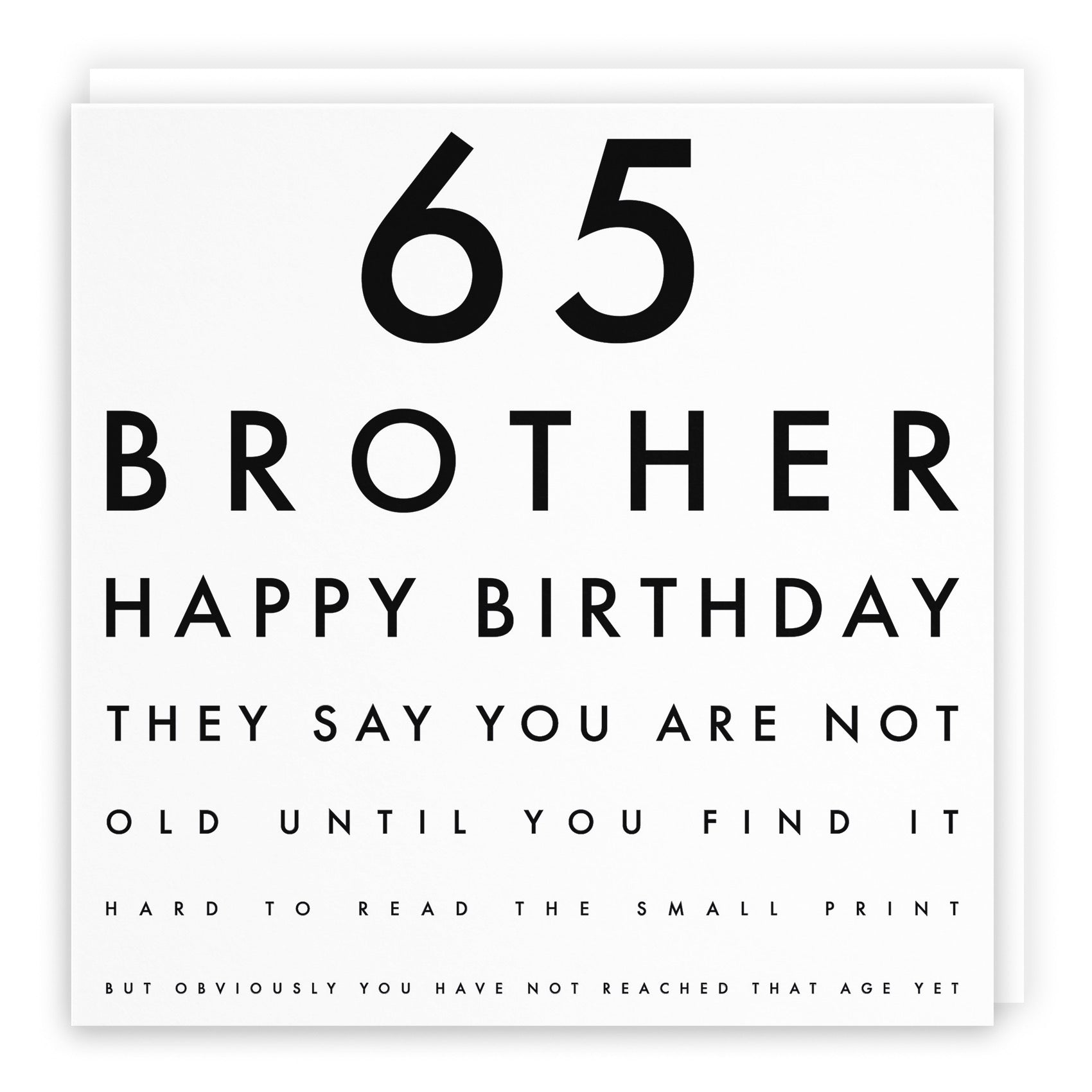 65th Brother Eye Sight Joke Birthday Card Letters - Default Title (B0947XQFTZ)