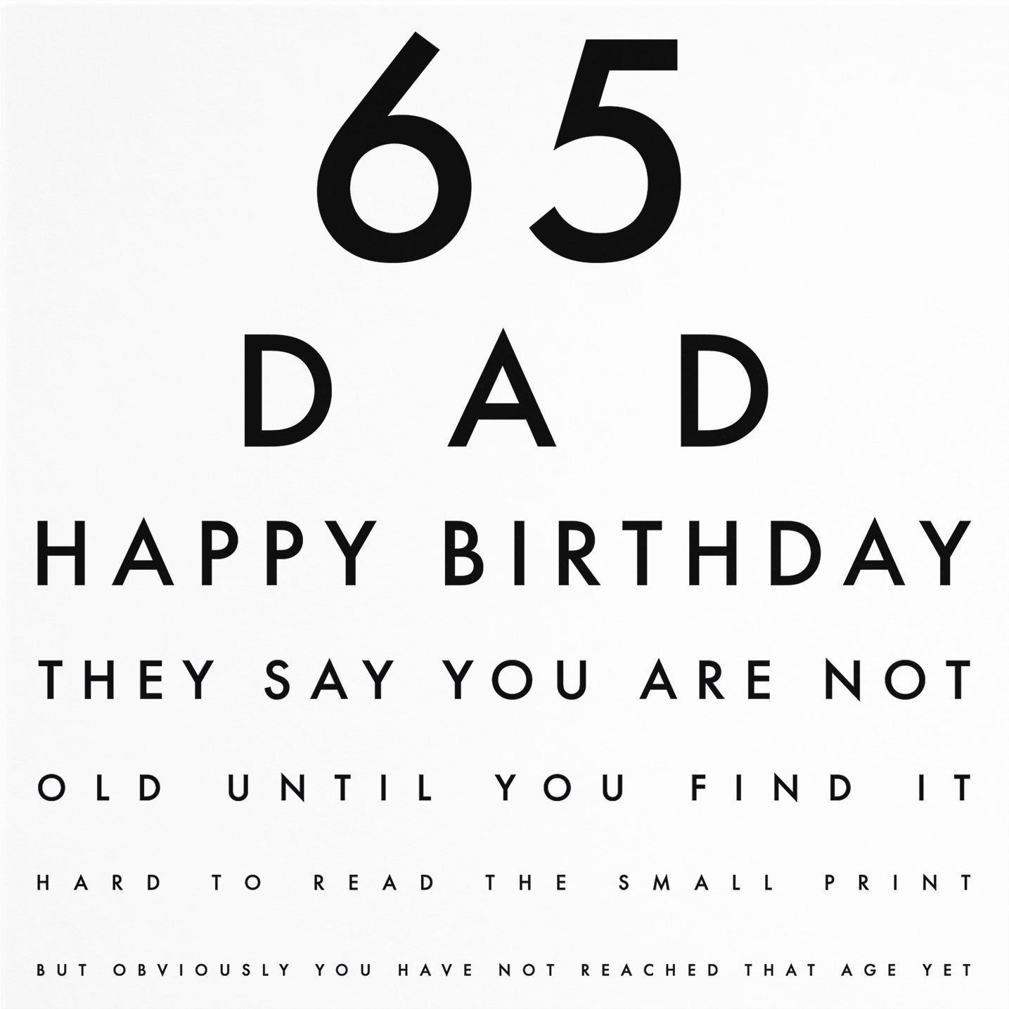 65th Dad Eye Sight Joke Birthday Card Letters - Default Title (B0947YVGWC)