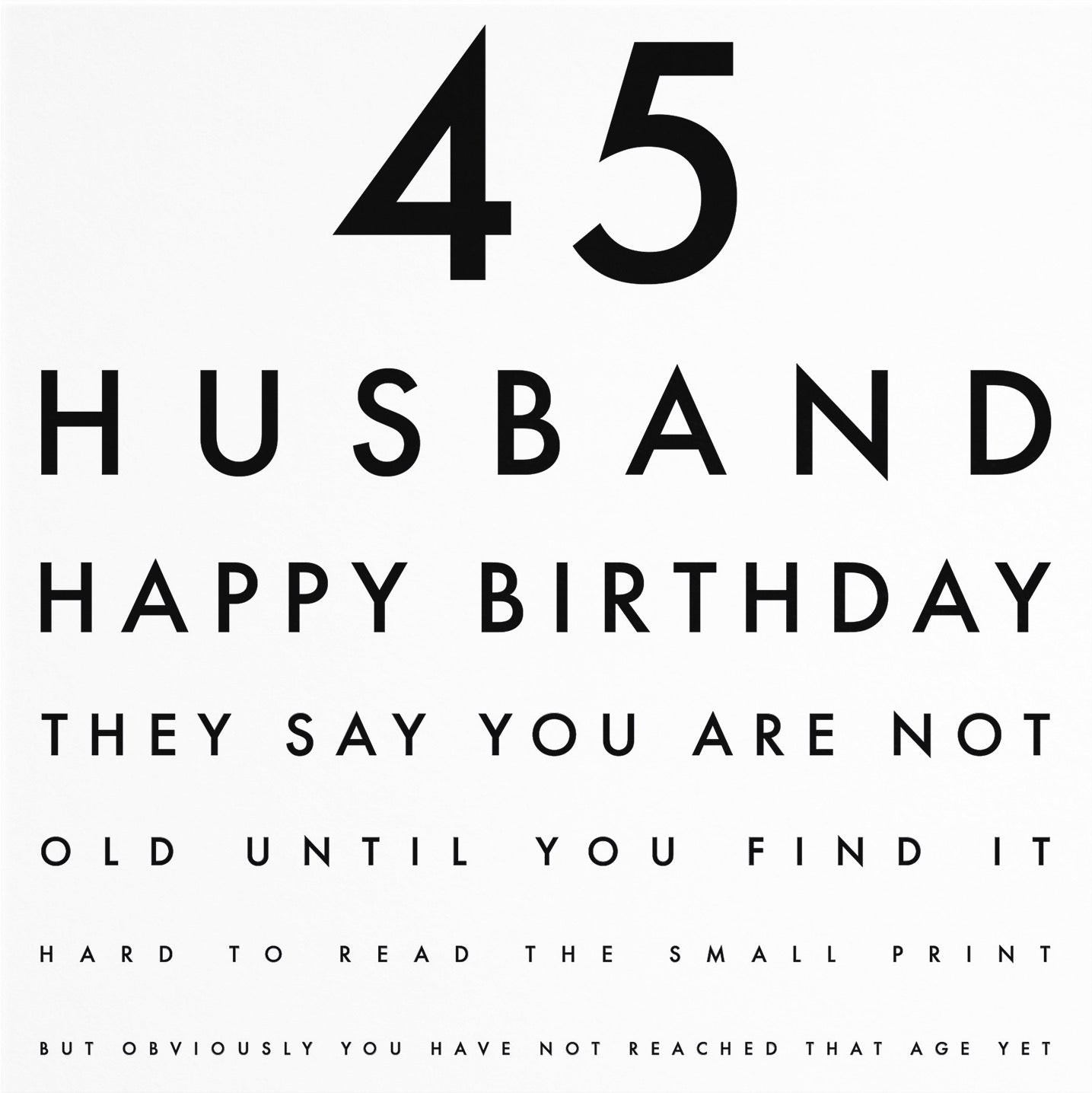 45th Husband Eye Sight Joke Birthday Card Letters - Default Title (B09484QJYW)