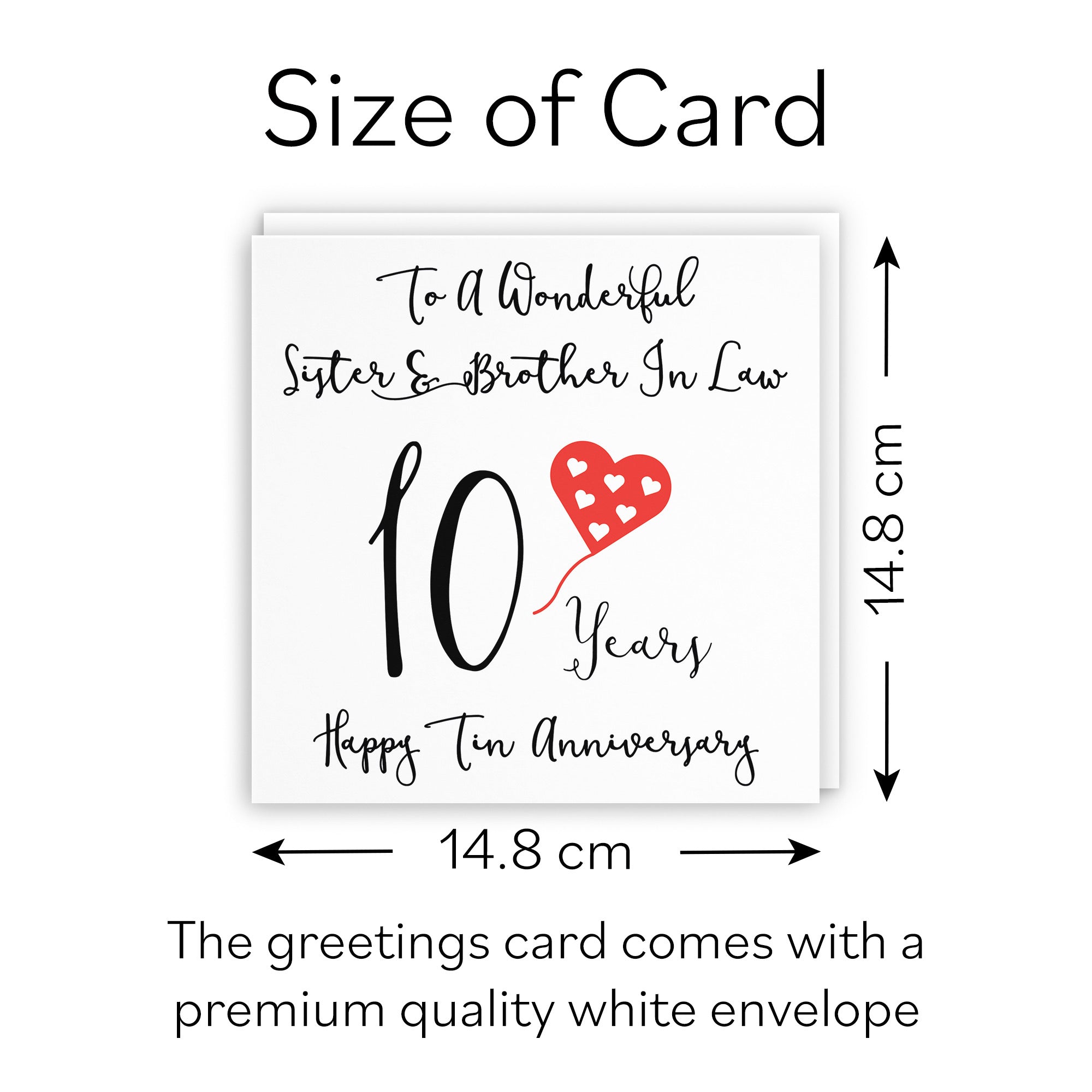 10th Sister And Brother In Law Anniversary Card Love Heart - Default Title (B098FCBS1N)