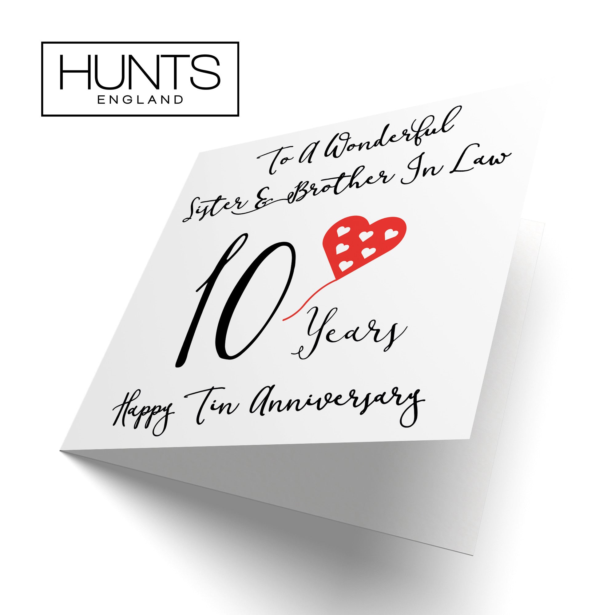 10th Sister And Brother In Law Anniversary Card Love Heart - Default Title (B098FCBS1N)