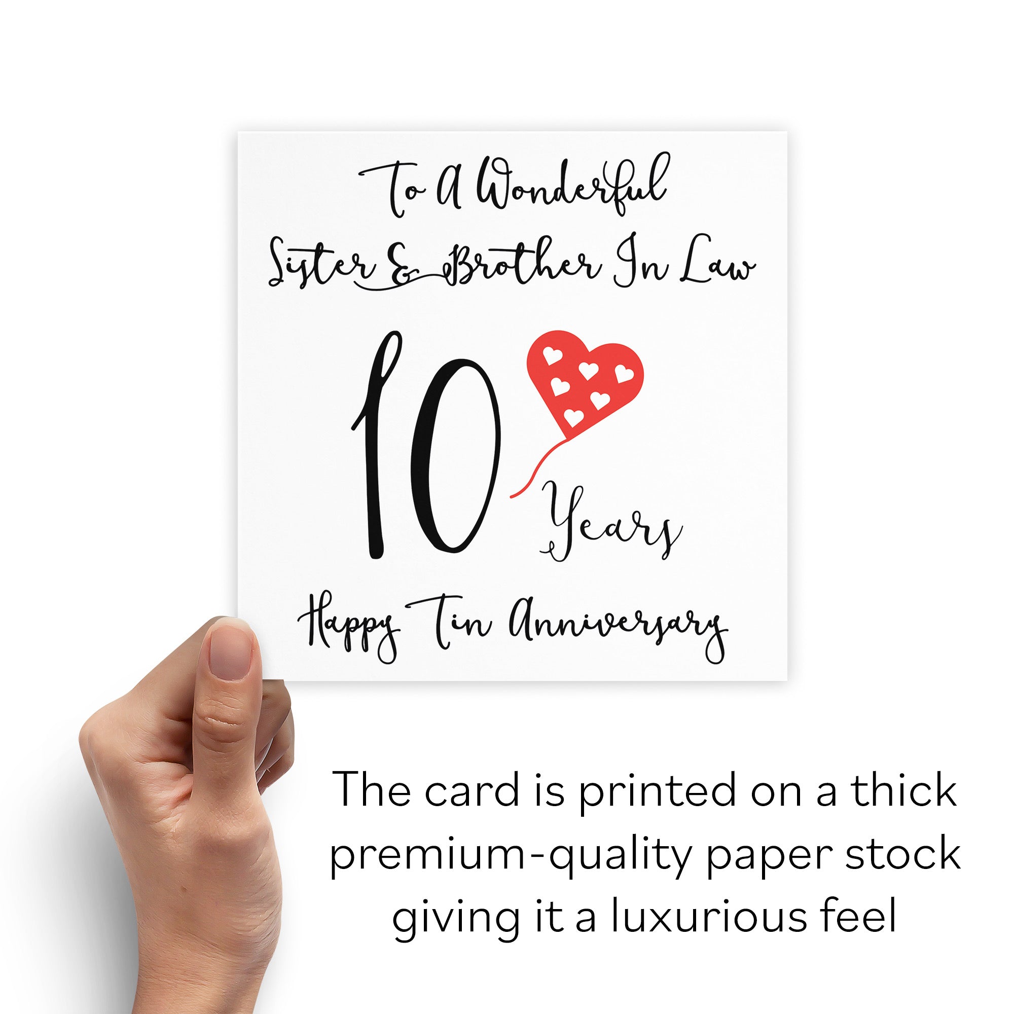 10th Sister And Brother In Law Anniversary Card Love Heart - Default Title (B098FCBS1N)