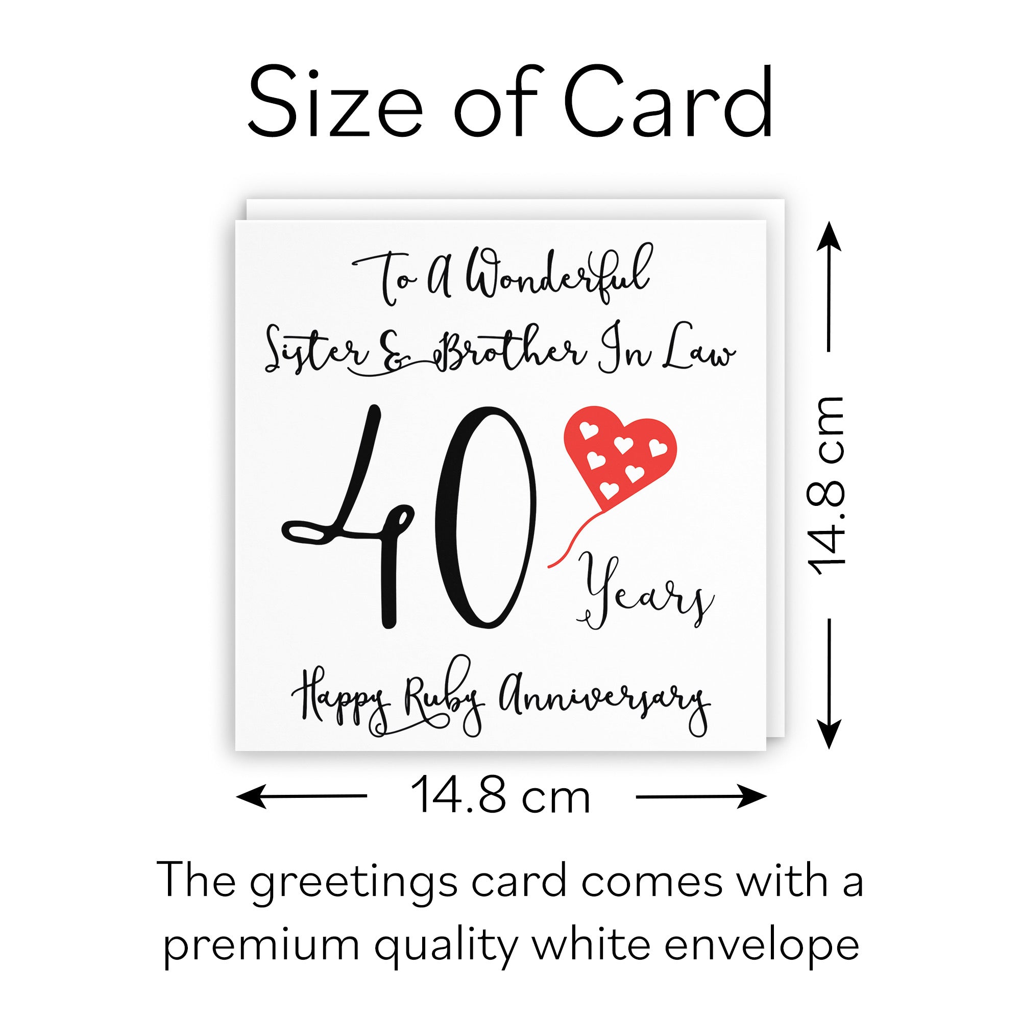 40th Sister And Brother In Law Anniversary Card Love Heart - Default Title (B098FD1HRS)