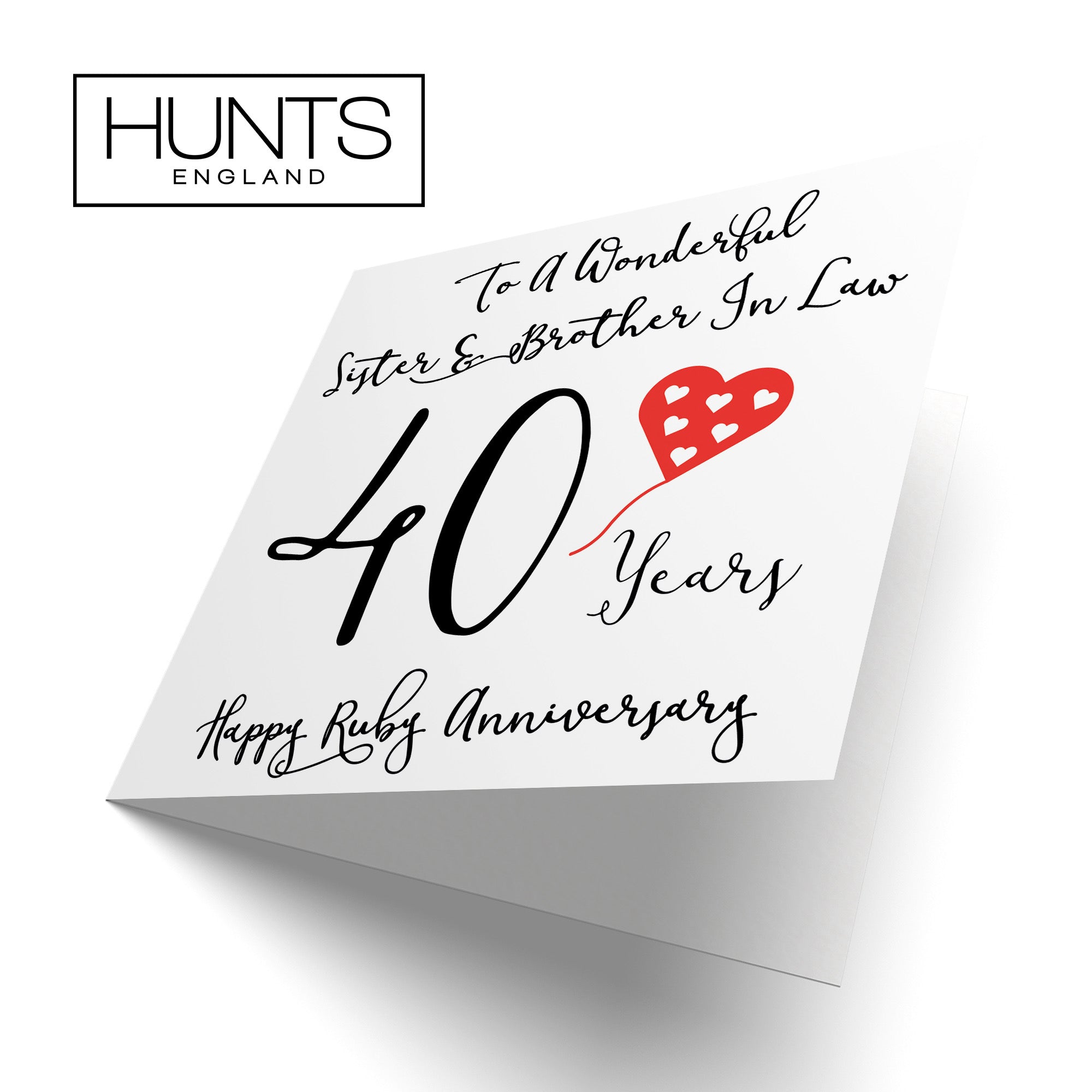 40th Sister And Brother In Law Anniversary Card Love Heart - Default Title (B098FD1HRS)