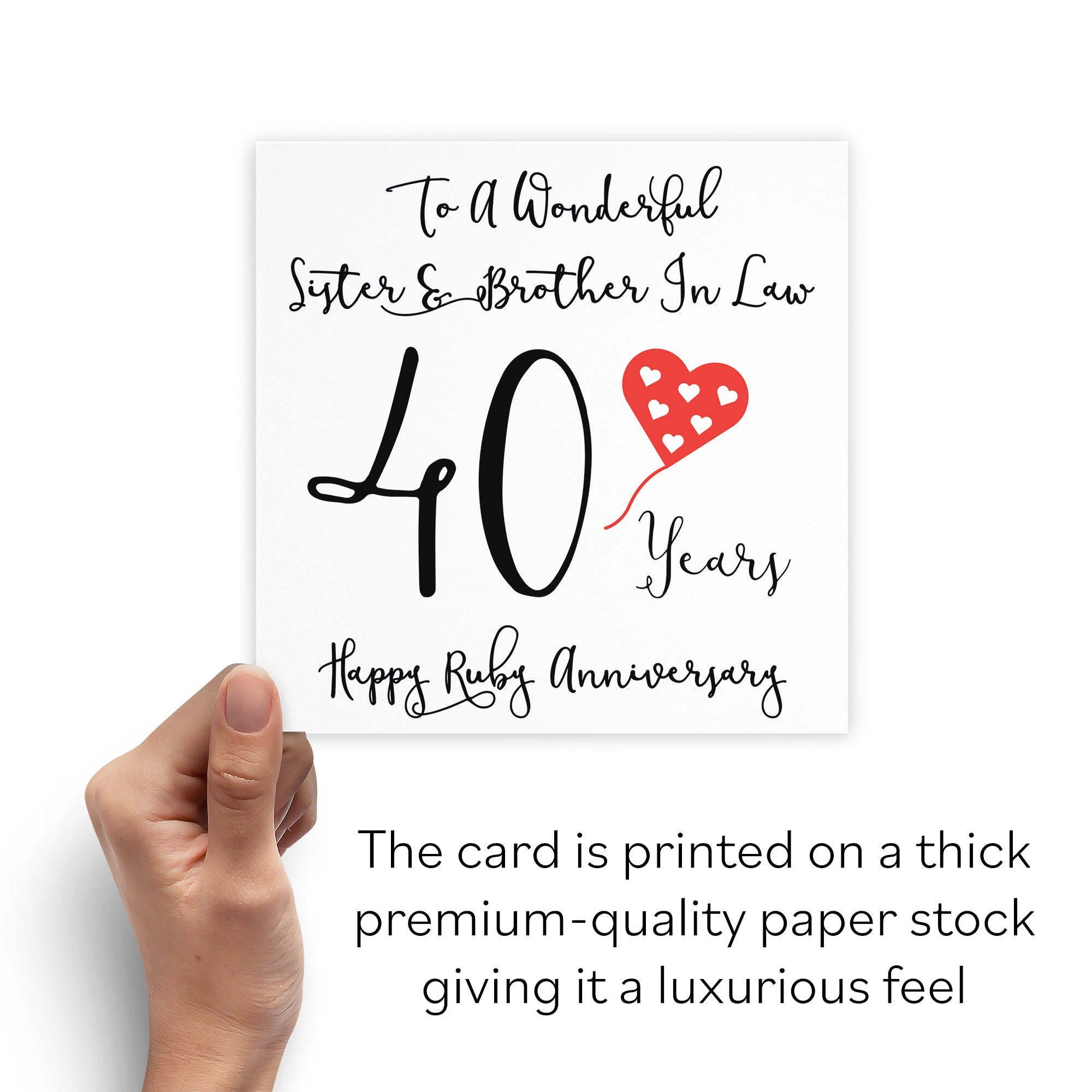 40th Sister And Brother In Law Anniversary Card Love Heart - Default Title (B098FD1HRS)