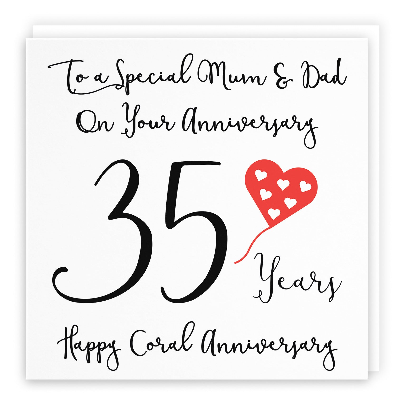 35th Mum And Dad Anniversary Card Love Heart - Default Title (B098FD357K)