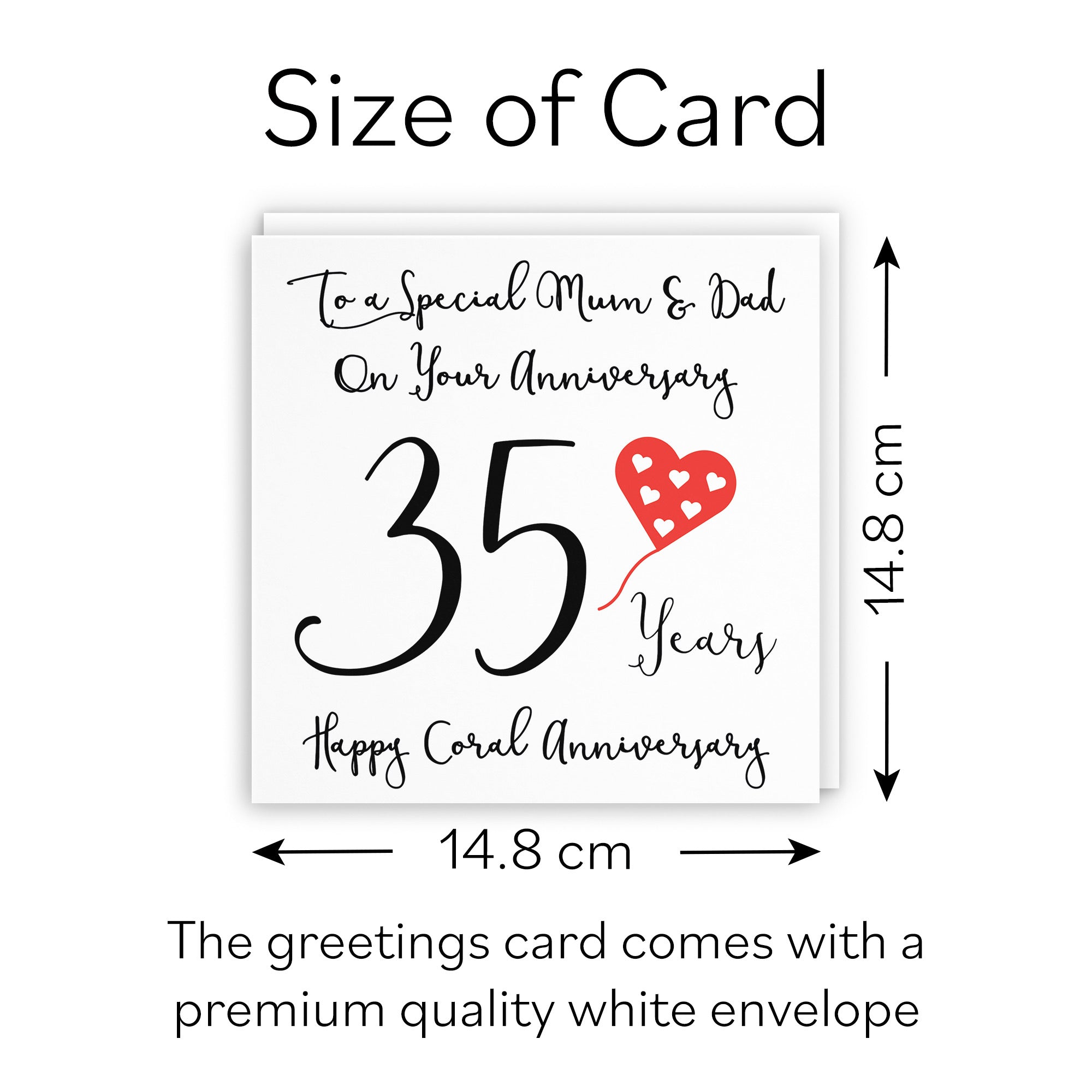 35th Mum And Dad Anniversary Card Love Heart - Default Title (B098FD357K)