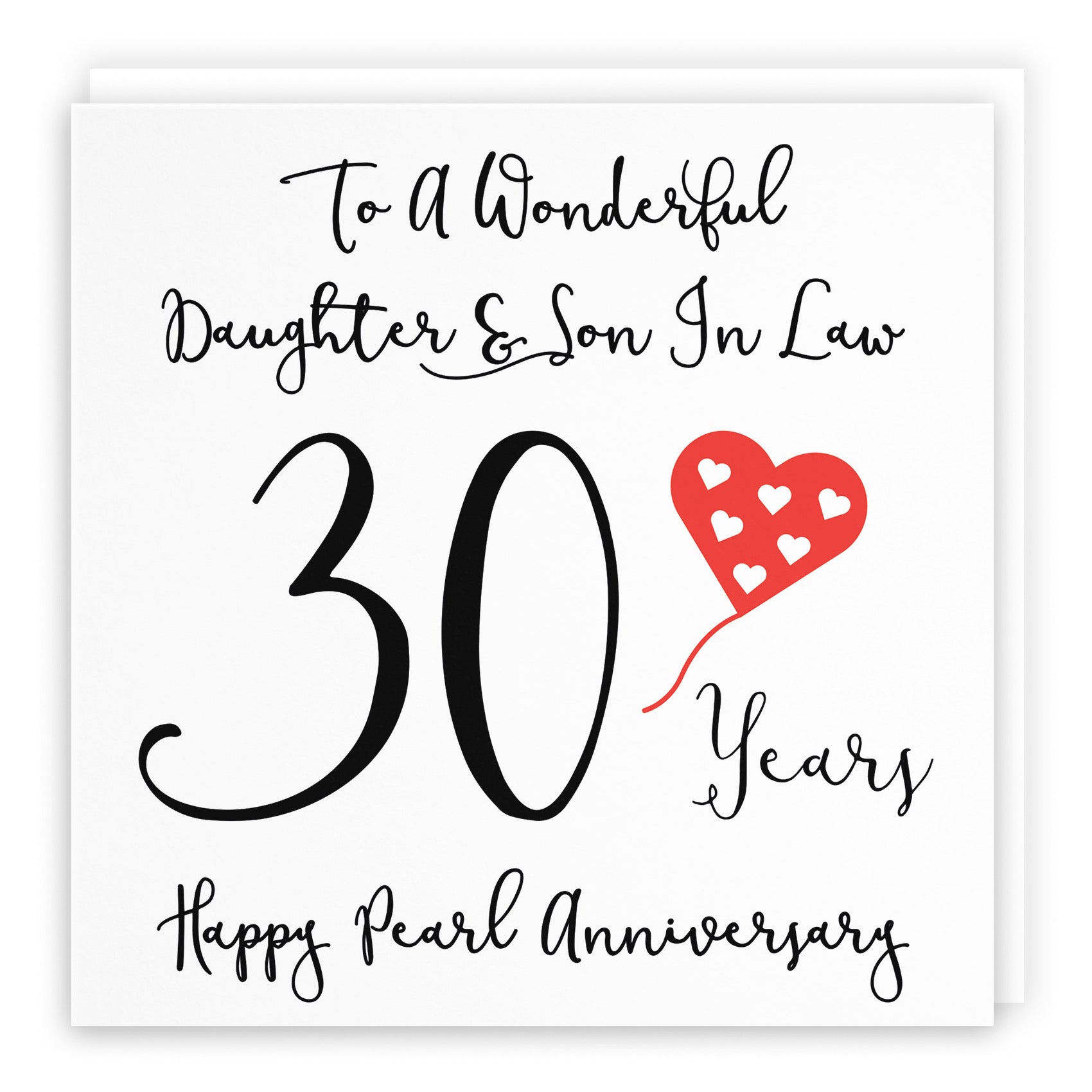 30th Daughter And Son In Law Anniversary Card Love Heart - Default Title (B098FD5P7L)