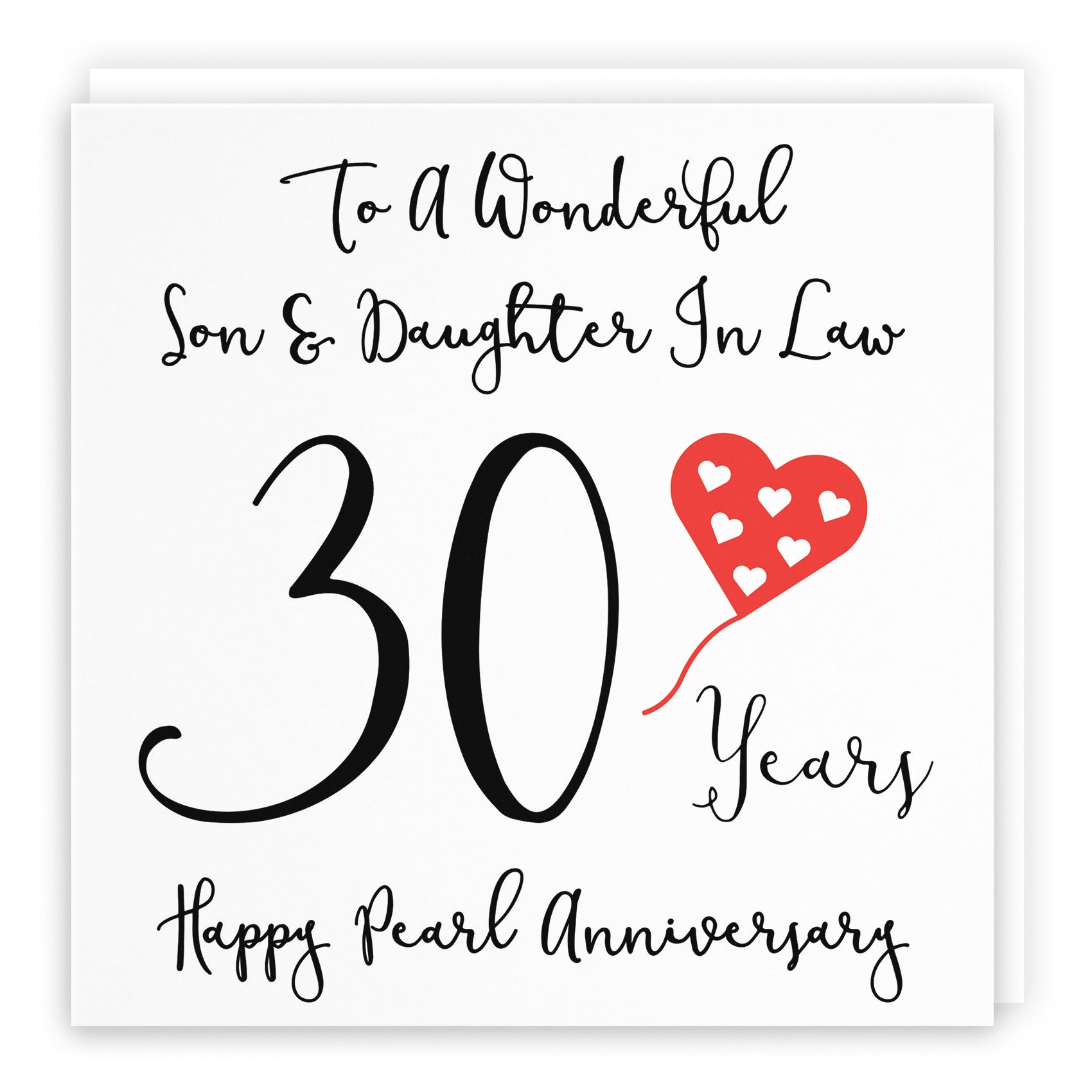 30th Son And Daughter In Law Anniversary Card Love Heart - Default Title (B098FDBQ1N)