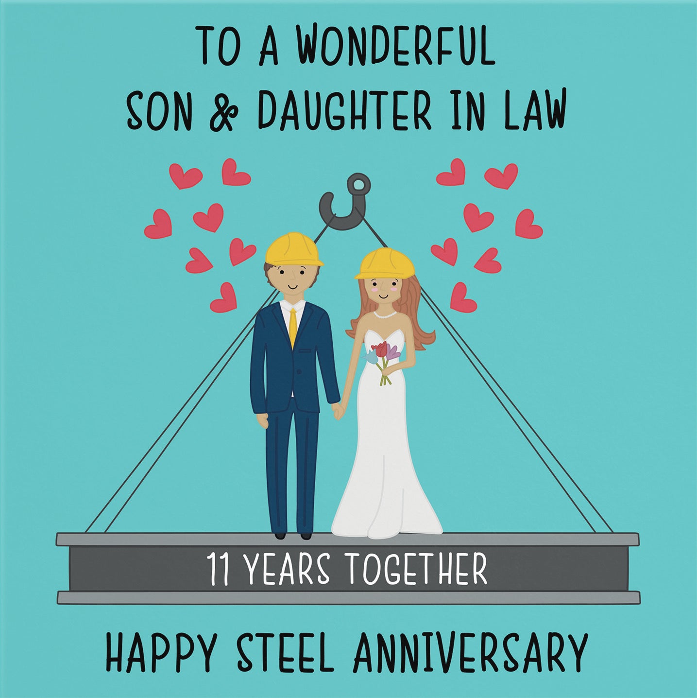 11th Son And Daughter In Law Anniversary Card Iconic - Default Title (B098FDCQVF)