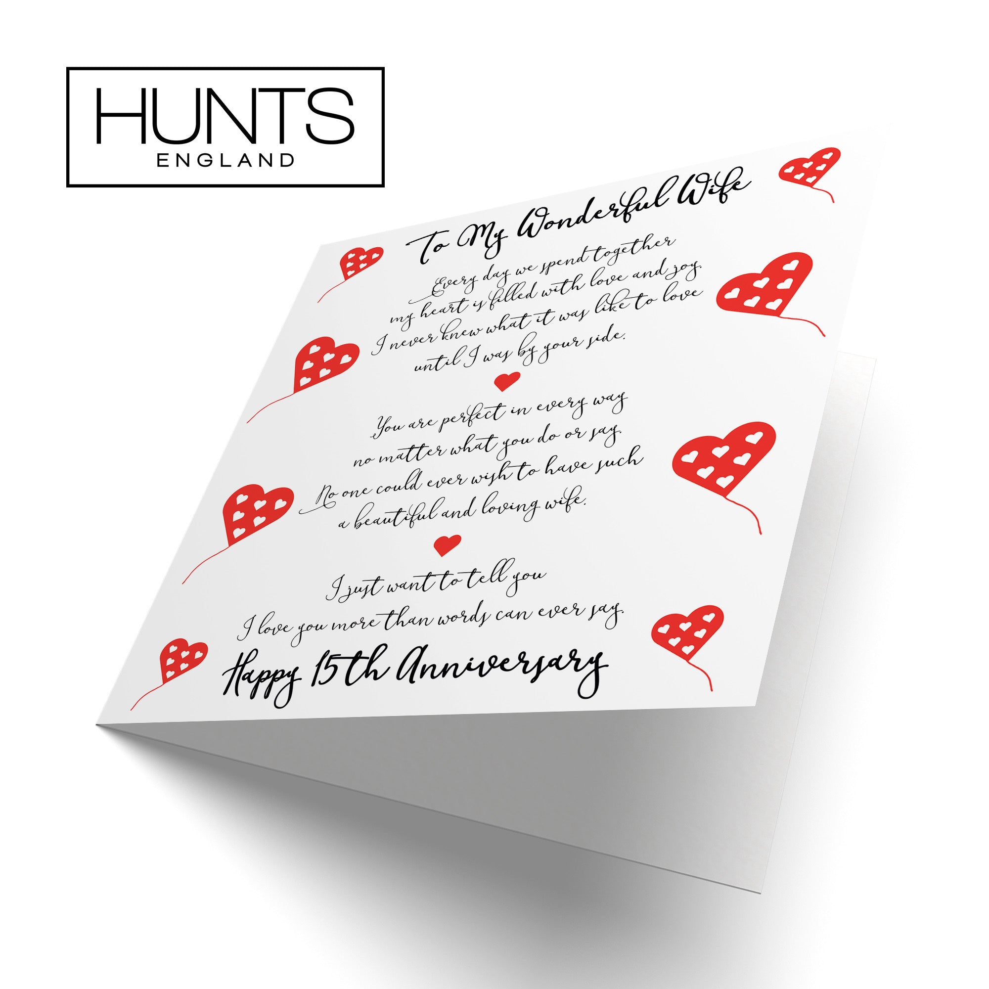 15th Wife Anniversary Card Romantic Verses - Default Title (B098FDDMD8)