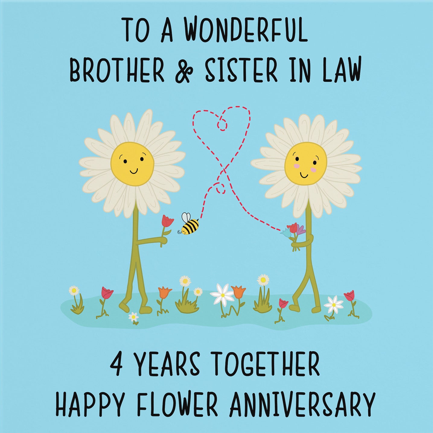 4th Brother And Sister In Law Anniversary Card Iconic - Default Title (B098FDDTZC)