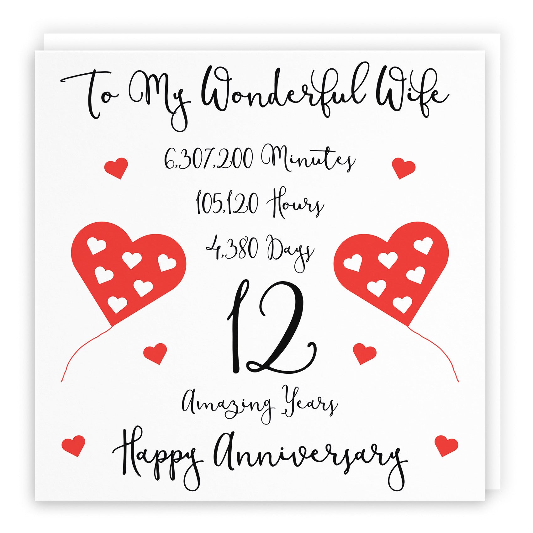 12th Wife Anniversary Card Timeless - Default Title (B098FDFG7R)