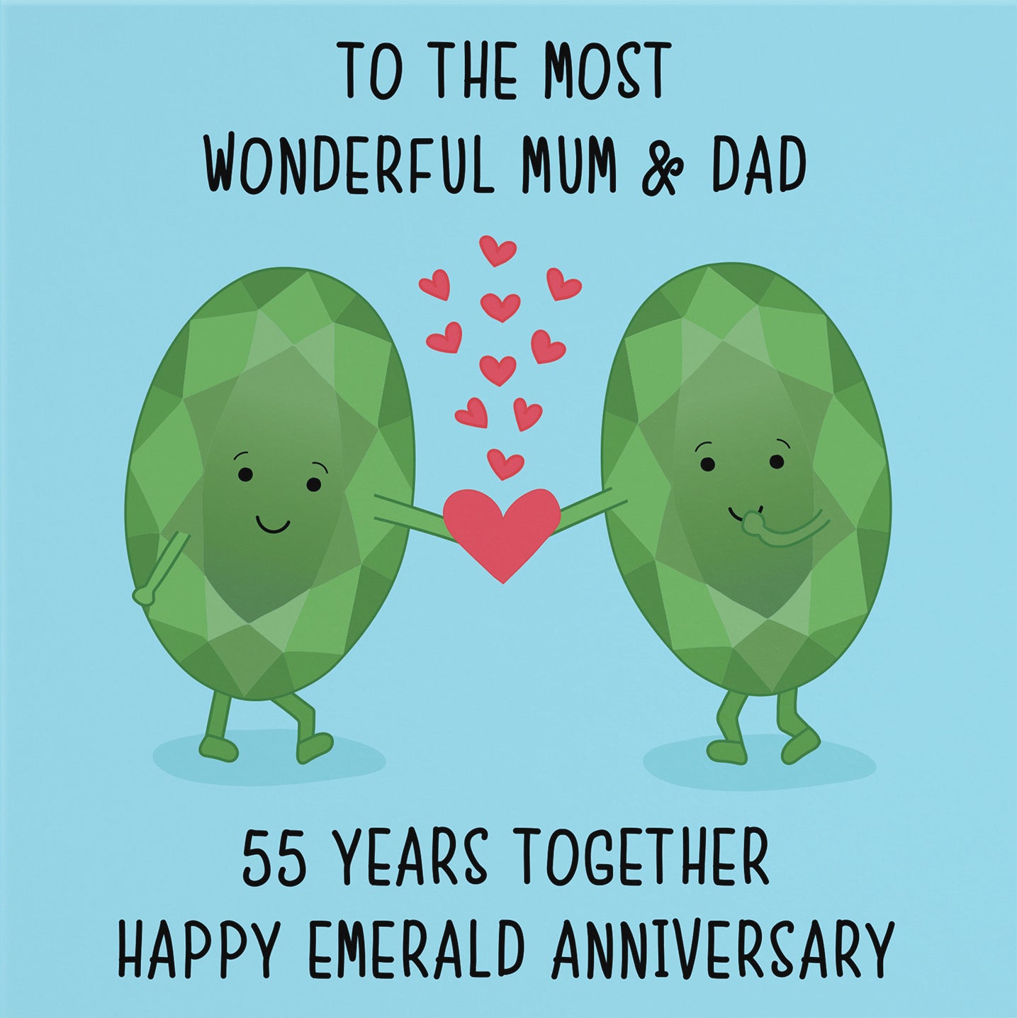 Mum And Dad 55th Anniversary Card Iconic - Default Title (B098FDFMDV)