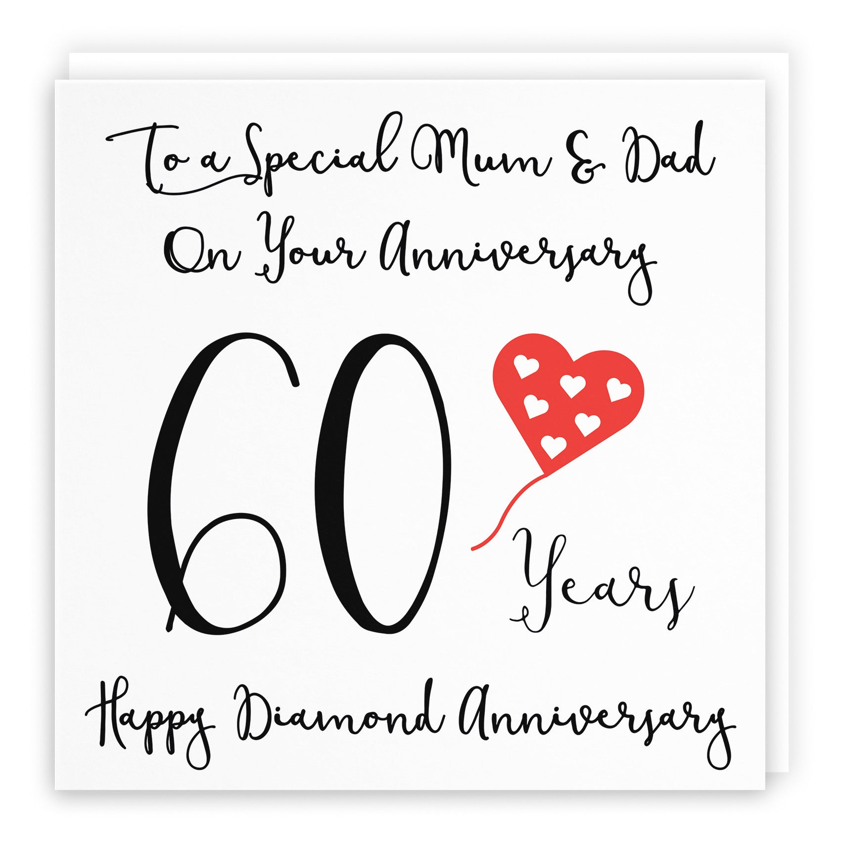 60th Mum And Dad Anniversary Card Love Heart - Default Title (B098FDFW4L)