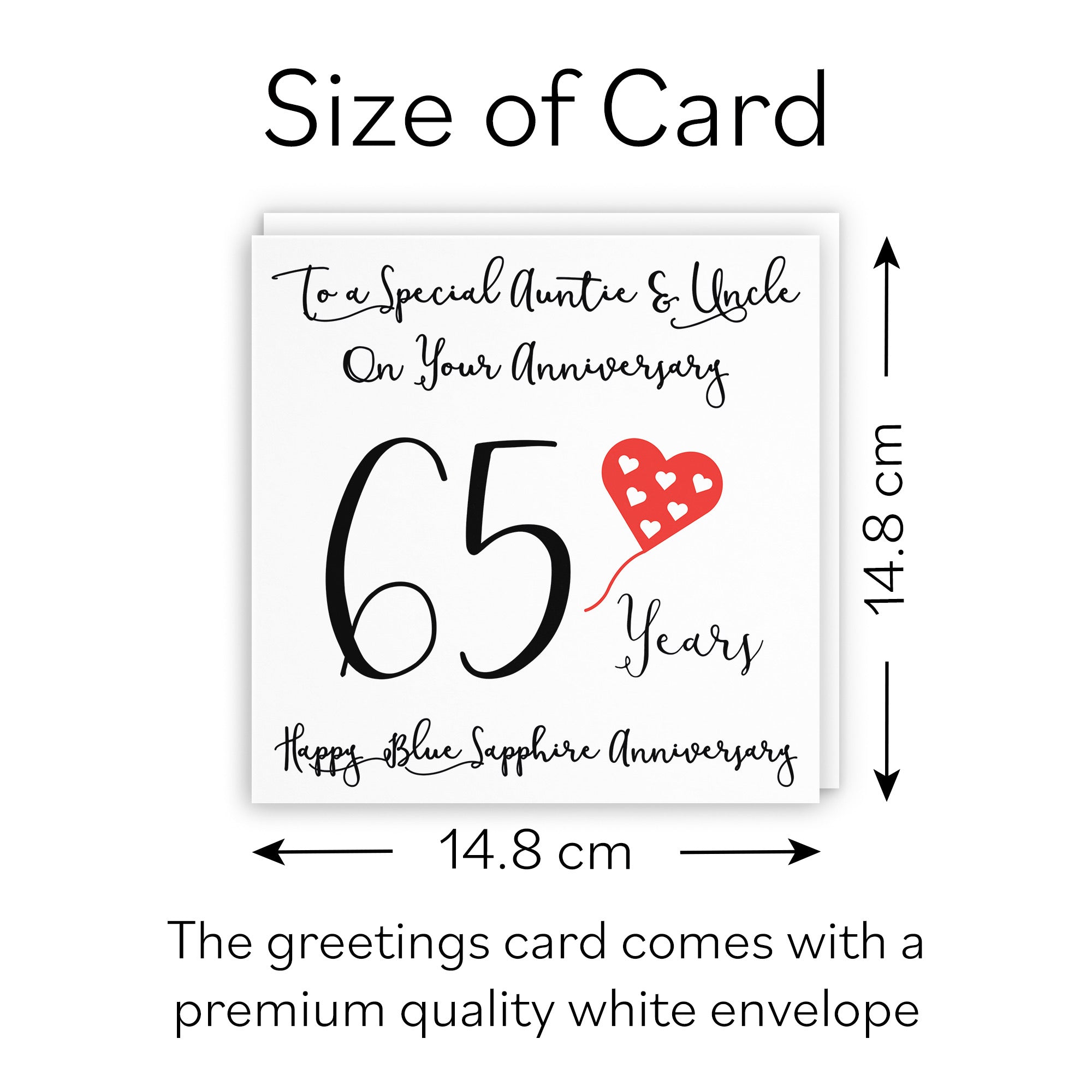 65th Auntie And Uncle Anniversary Card Love Heart - Default Title (B098FDG4X8)