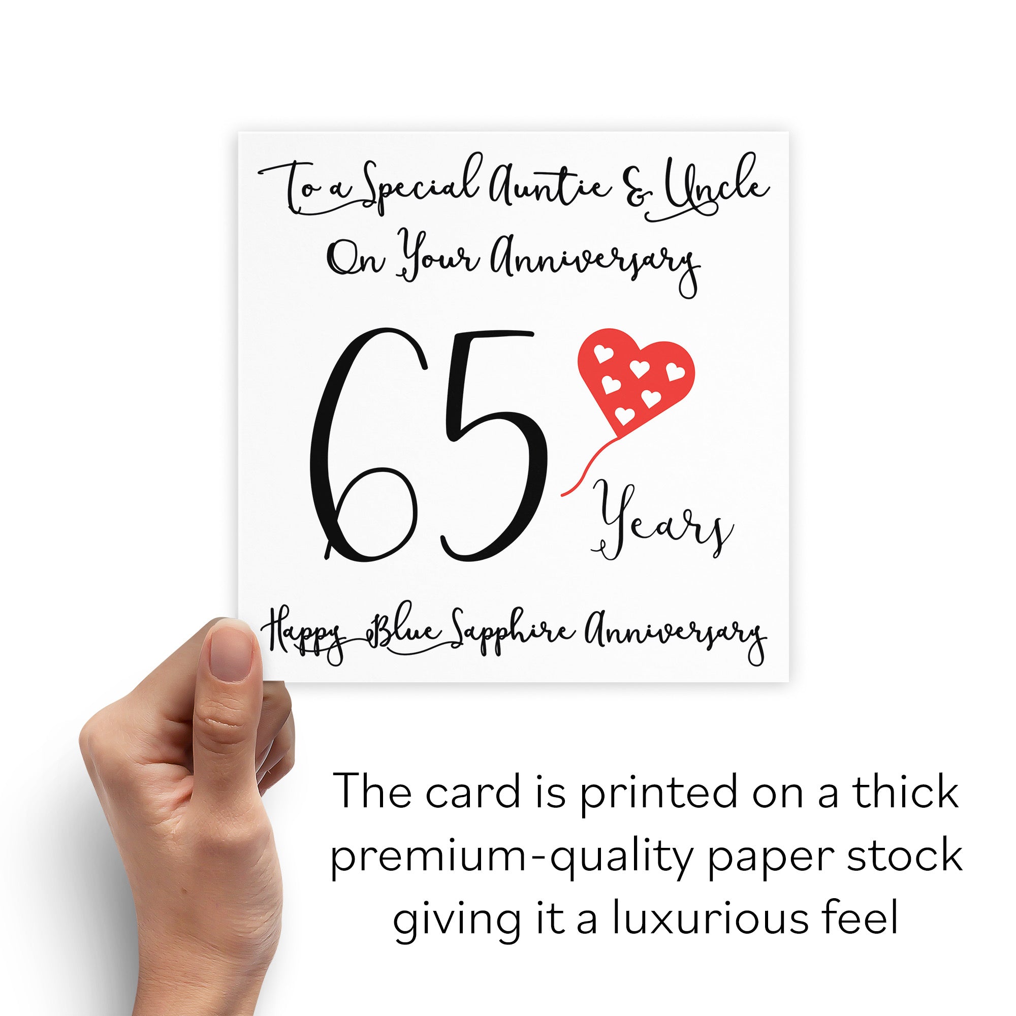 65th Auntie And Uncle Anniversary Card Love Heart - Default Title (B098FDG4X8)