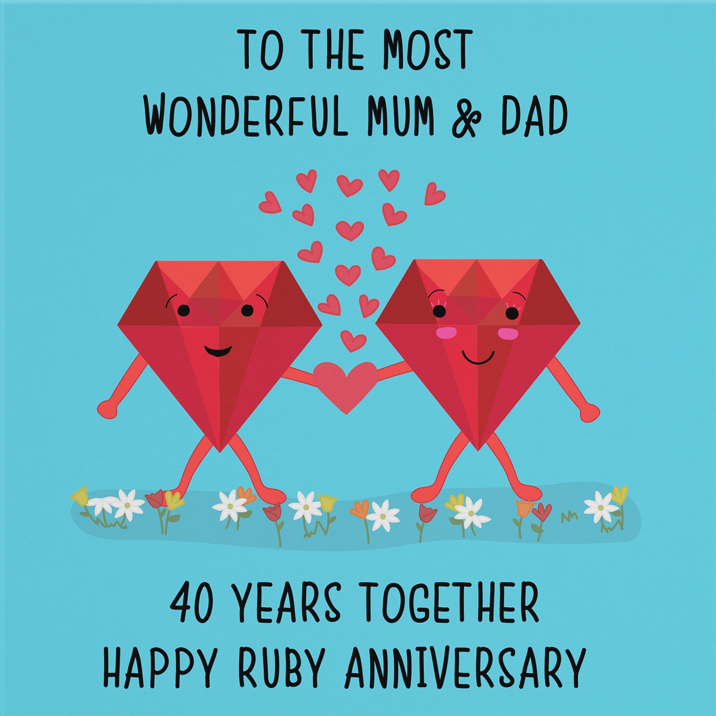 40th Mum And Dad Anniversary Card Iconic - Default Title (B098FDH7HR)