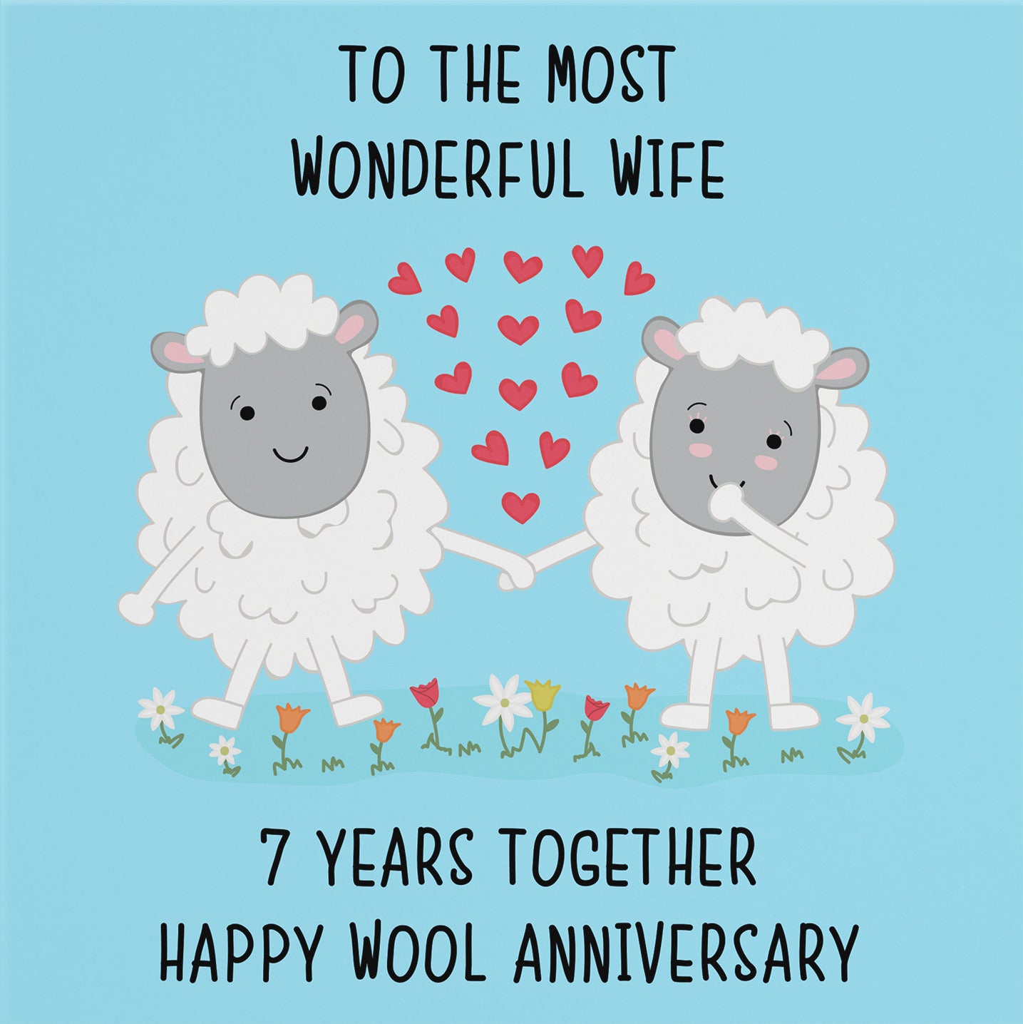 7th Wife Anniversary Card Iconic - Default Title (B098FDJ7VW)