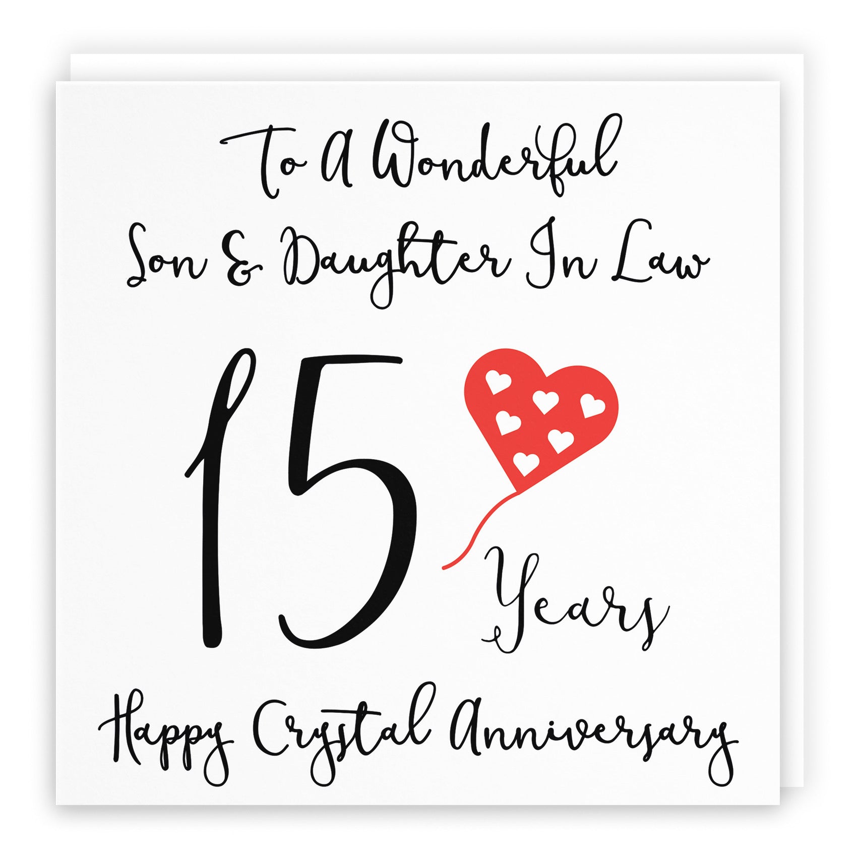 15th Son And Daughter In Law Anniversary Card Love Heart - Default Title (B098FDJH74)