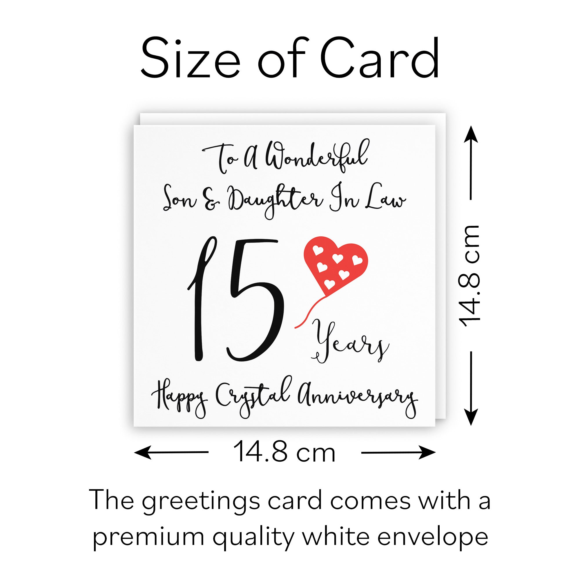 15th Son And Daughter In Law Anniversary Card Love Heart - Default Title (B098FDJH74)